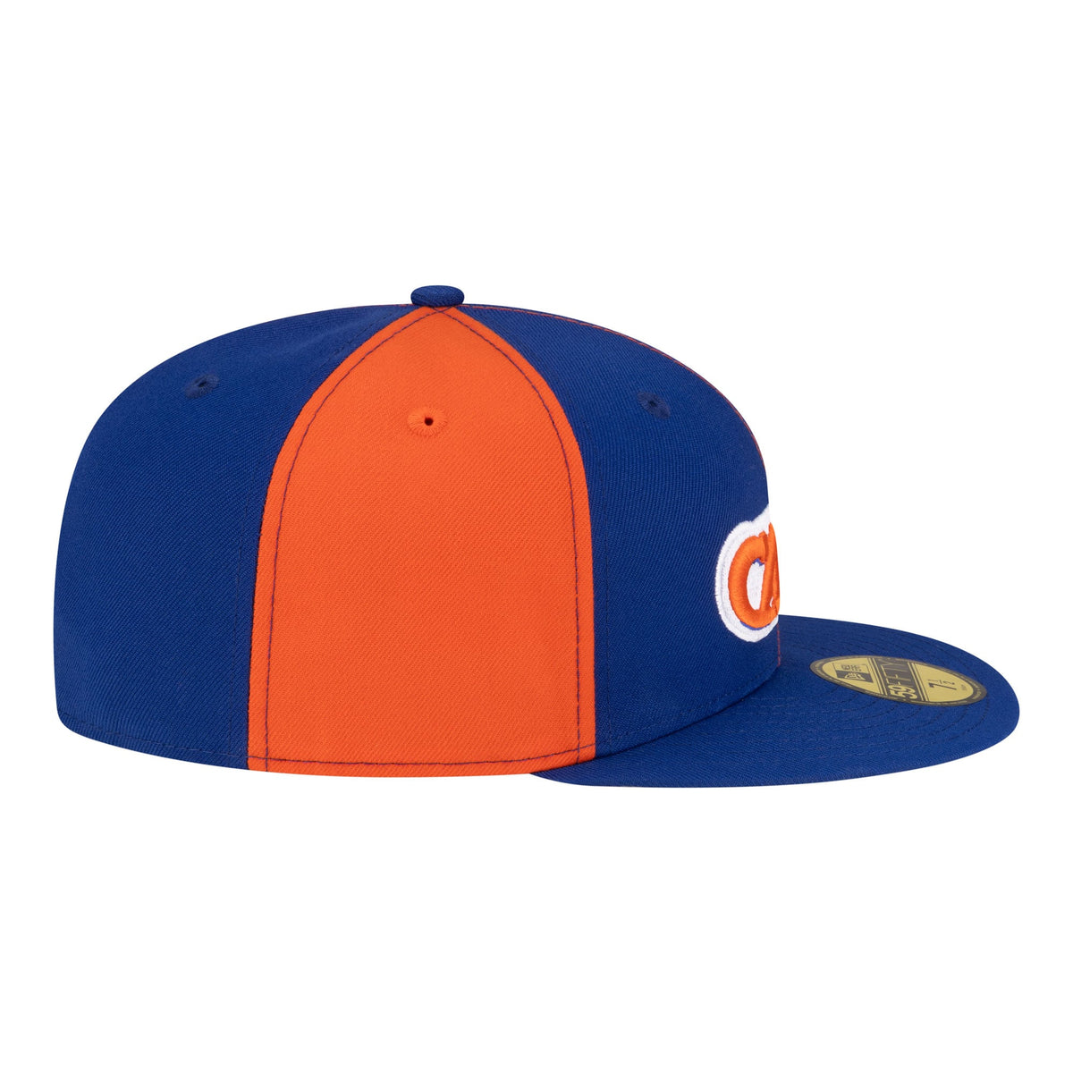 Men's Cleveland Cavaliers New Era Orange/Blue 80s Throwback Pinwheel 59FIFTY Fitted Hat