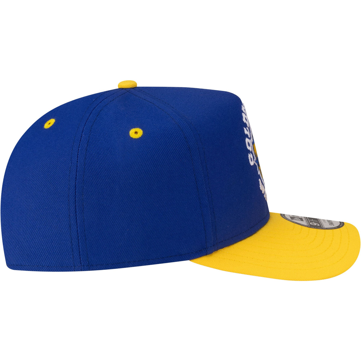 Men's Golden State Warriors New Era Royal/Gold 80s Throwback A-Frame 9FIFTY Snapback Hat