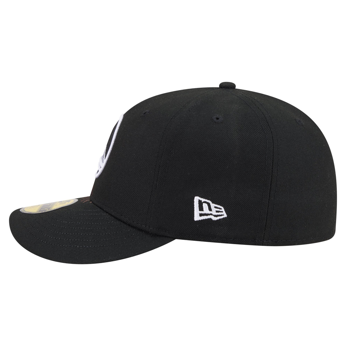Men's Golden State Warriors New Era Black Freedom Pre-Curved 59FIFTY Fitted Hat
