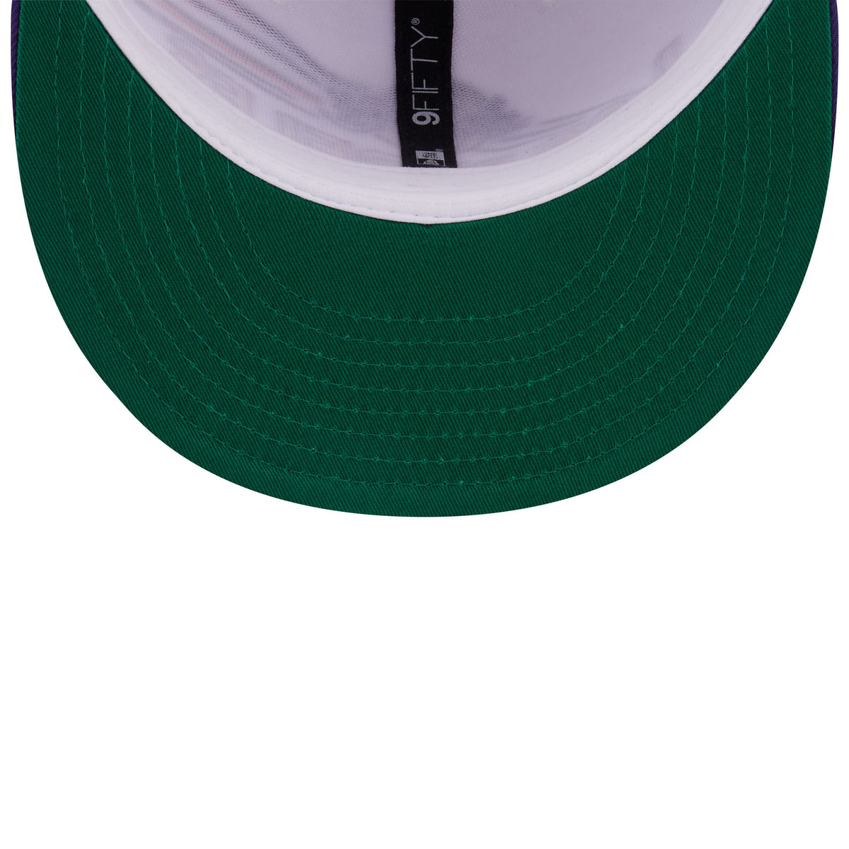 Men's Los Angeles Lakers New Era White/Purple Retro Swoop 9FIFTY Snapback Hat