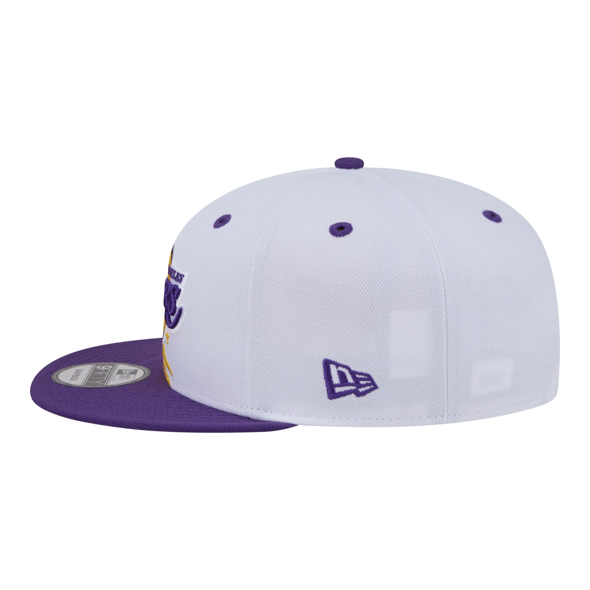 Men's Los Angeles Lakers New Era White/Purple Swept 9FIFTY Snapback Hat