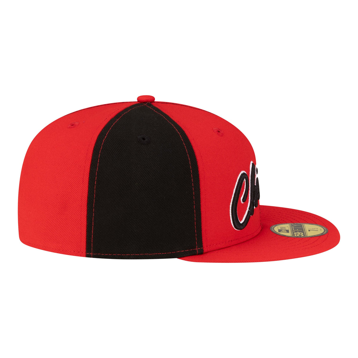 Men's Chicago Bulls New Era Black/Red 80s Throwback Pinwheel 59FIFTY Fitted Hat