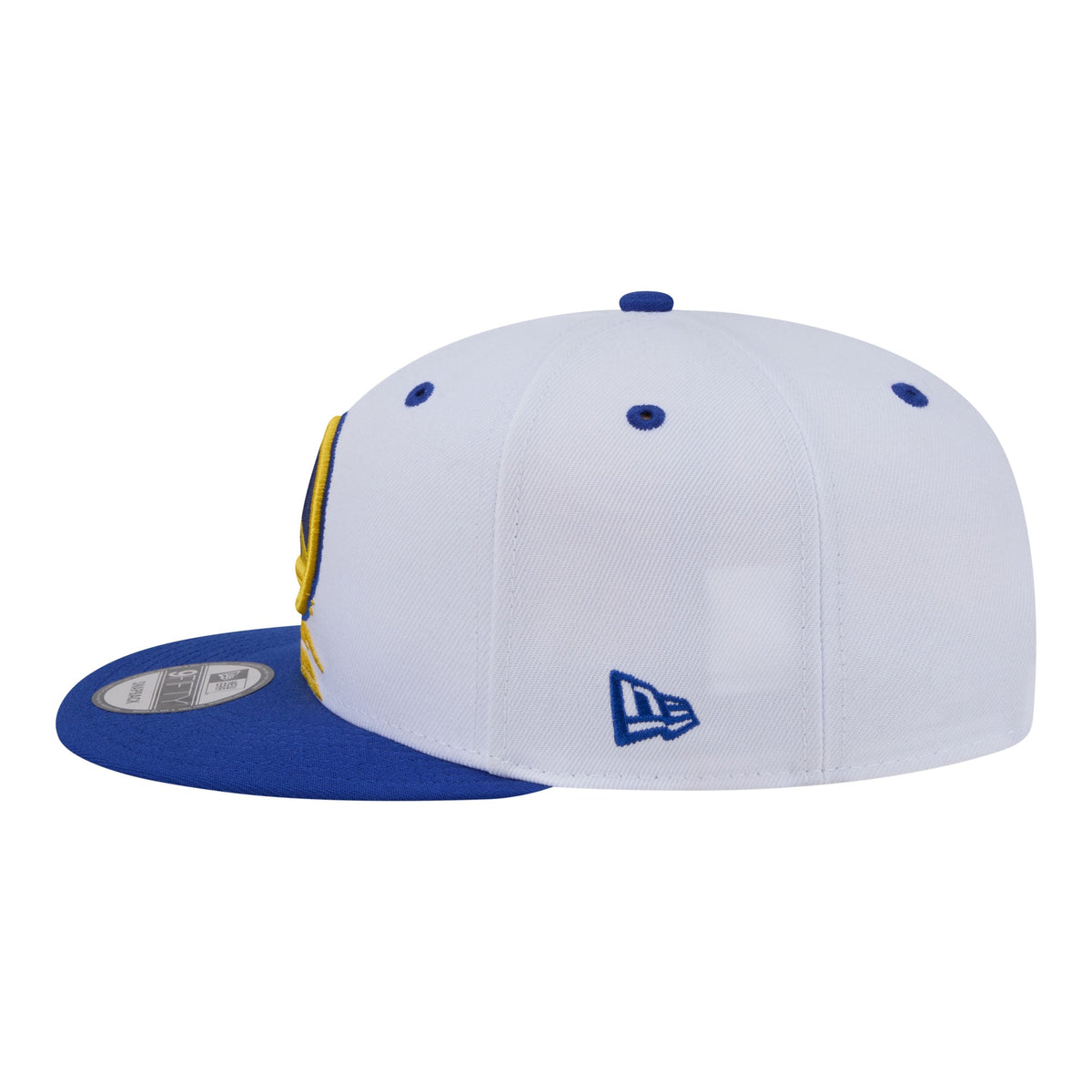 Men's Golden State Warriors New Era White/Royal Swept 9FIFTY Snapback Hat