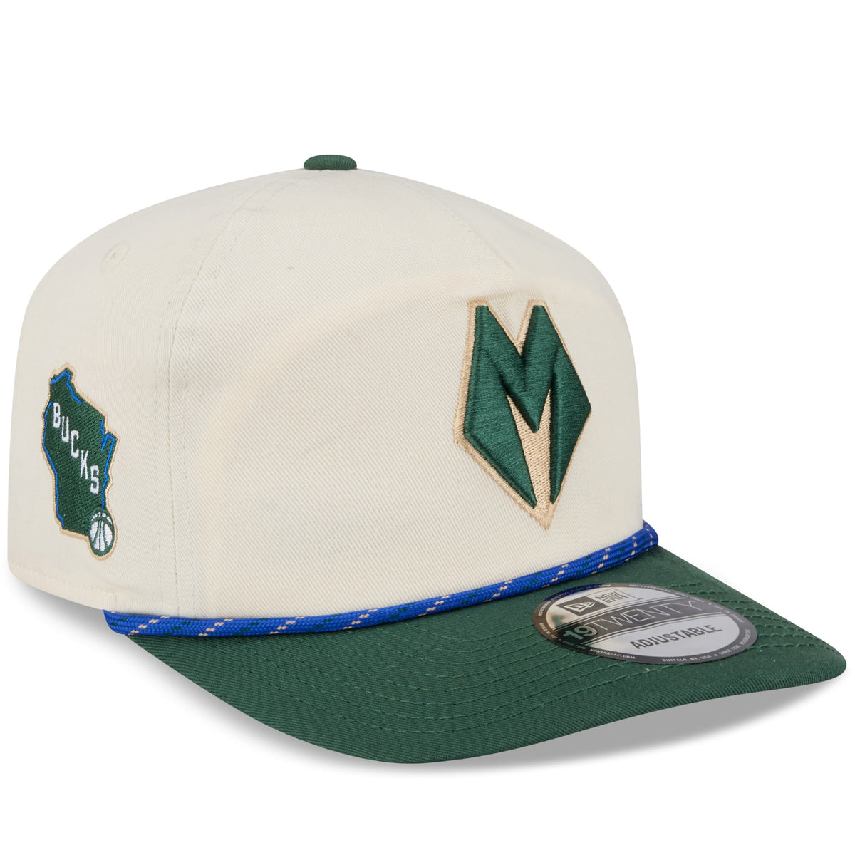 Men's Milwaukee Bucks New Era Cream/Hunter Green 2025/26 City Edition 19TWENTY Adjustable Hat