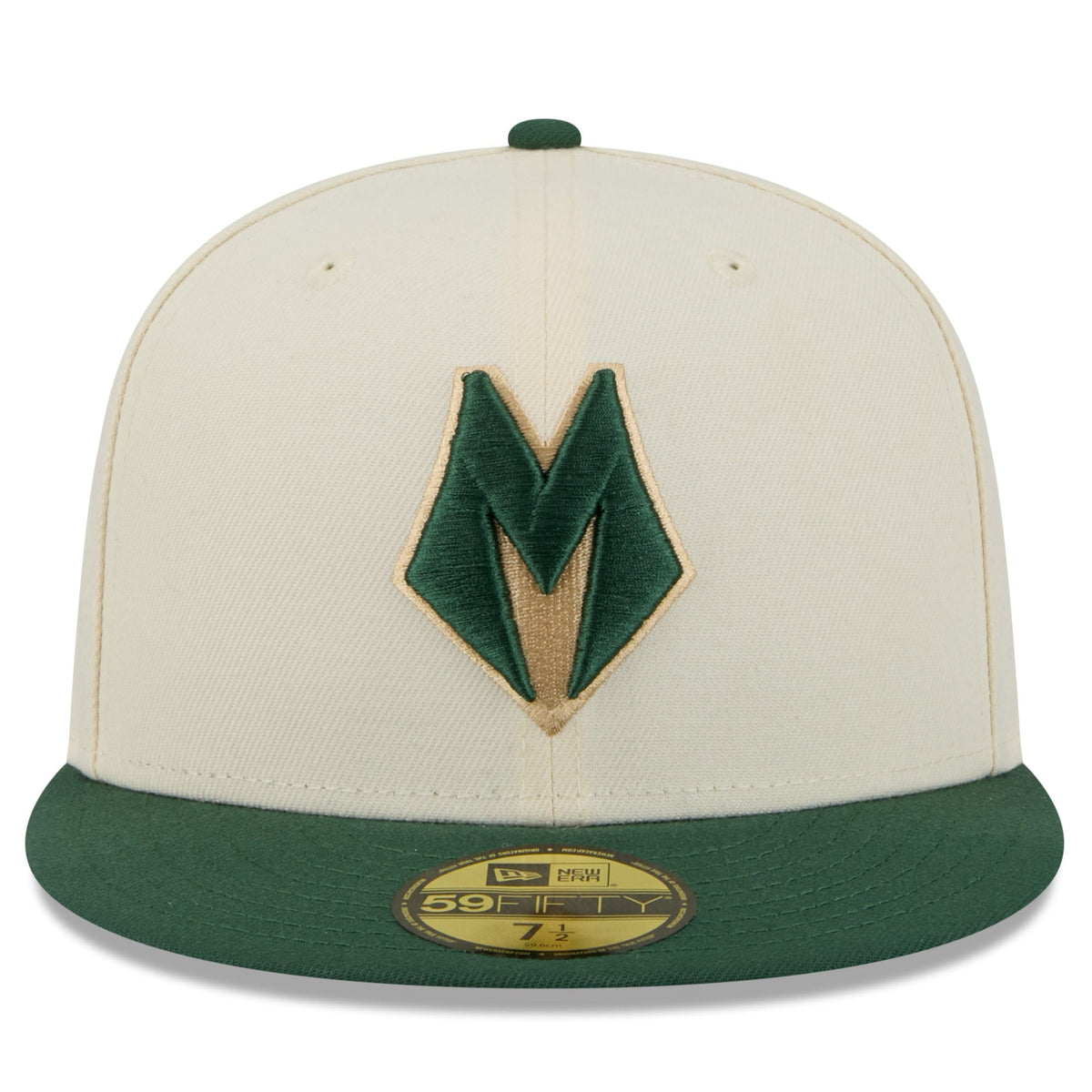 Men's Milwaukee Bucks New Era Cream/Hunter Green 2025/26 City Edition 59FIFTY Fitted Hat