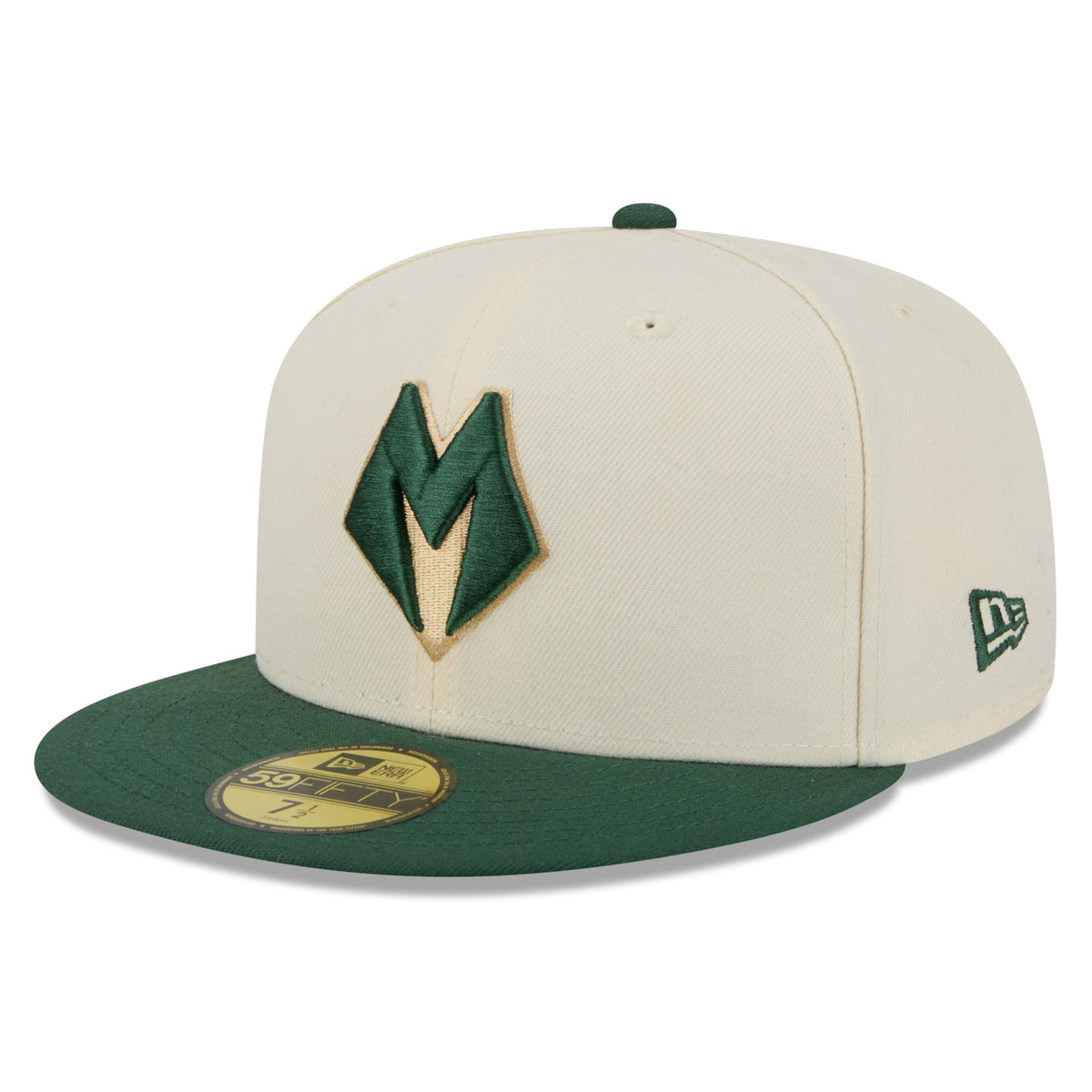 Men's Milwaukee Bucks New Era Cream/Hunter Green 2025/26 City Edition 59FIFTY Fitted Hat
