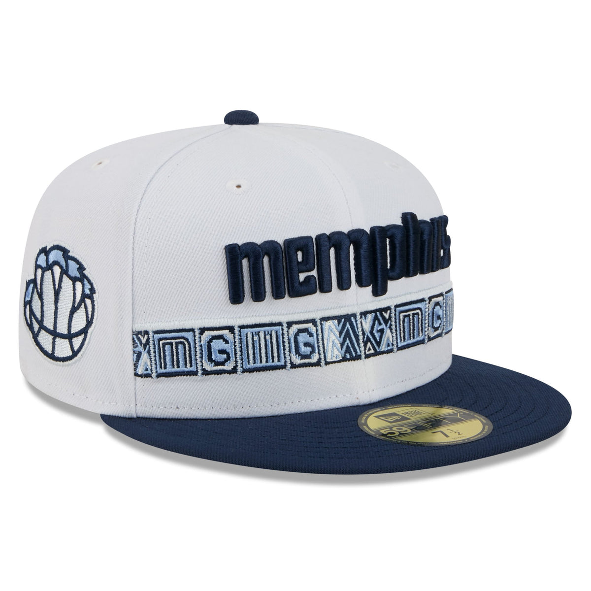 Men's Memphis Grizzlies New Era White/Navy 2025/26 City Edition 59FIFTY Fitted Hat
