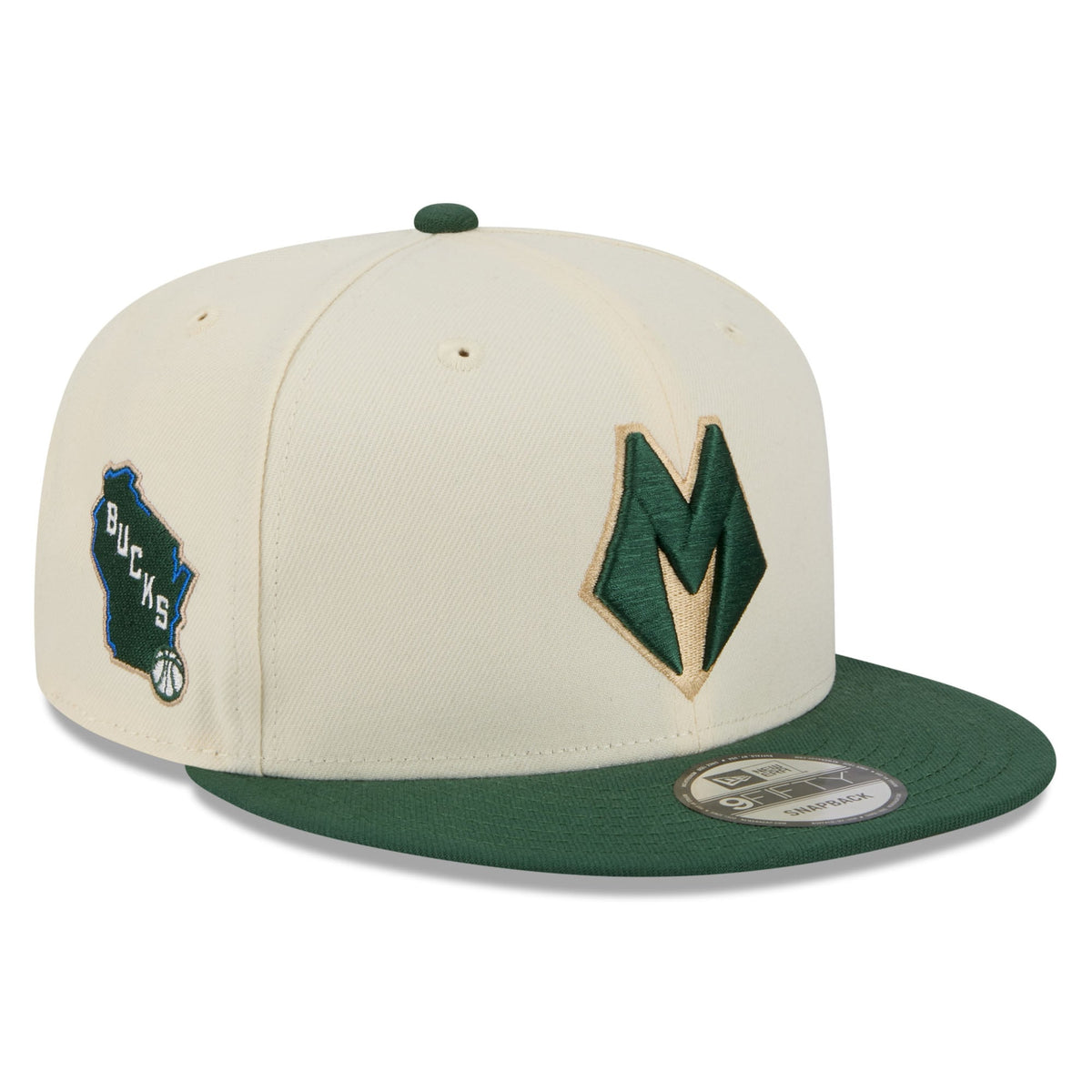 Men's Milwaukee Bucks New Era Tan/Hunter Green 2025/26 City Edition 9FIFTY Snapback Hat