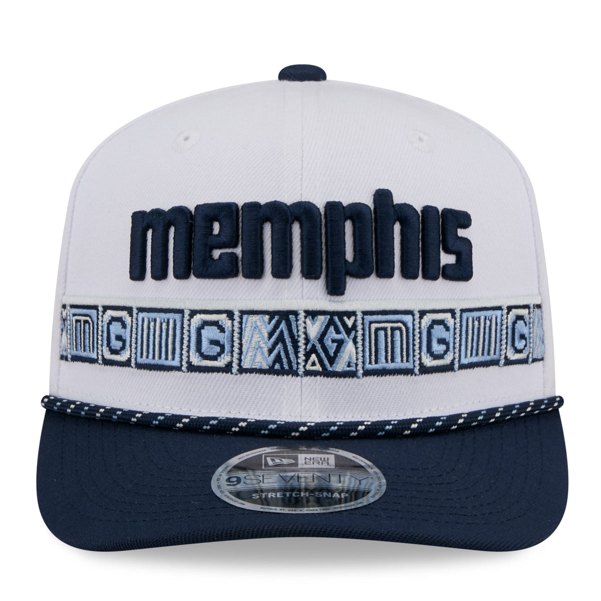 Men's Memphis Grizzlies New Era White/Navy 2025/26 City Edition 9SEVENTY Adjustable Hat