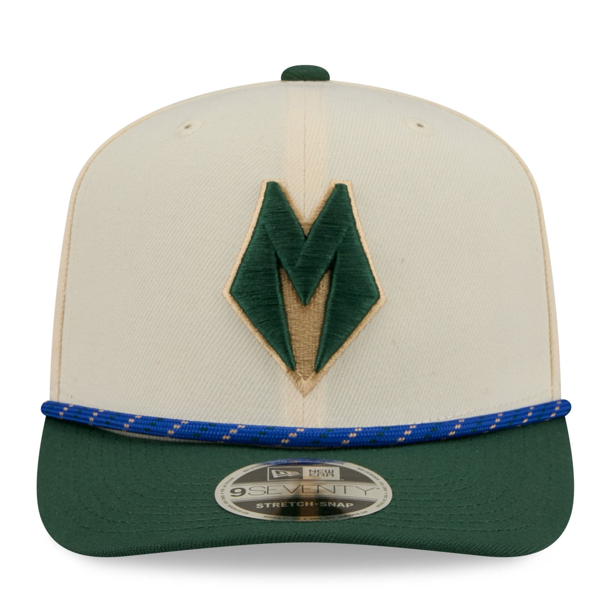Men's Milwaukee Bucks New Era Cream/Hunter Green 2025/26 City Edition 9SEVENTY Adjustable Hat