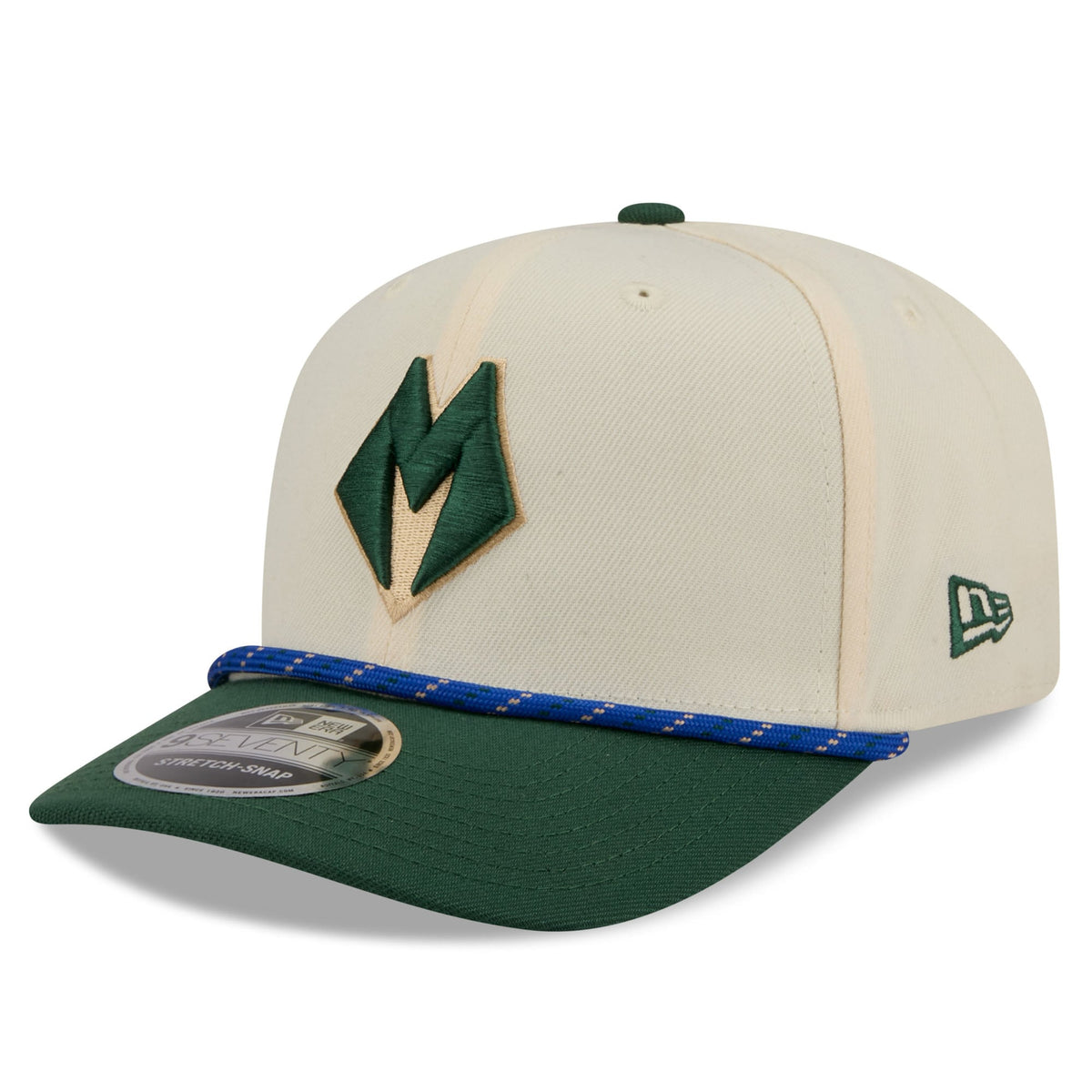 Men's Milwaukee Bucks New Era Cream/Hunter Green 2025/26 City Edition 9SEVENTY Adjustable Hat
