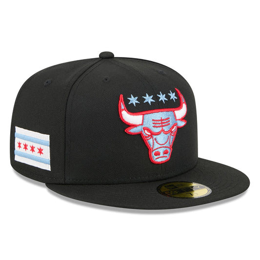 Men's Chicago Bulls New Era Black 2025/26 City Edition Alternate 59FIFTY Fitted Hat