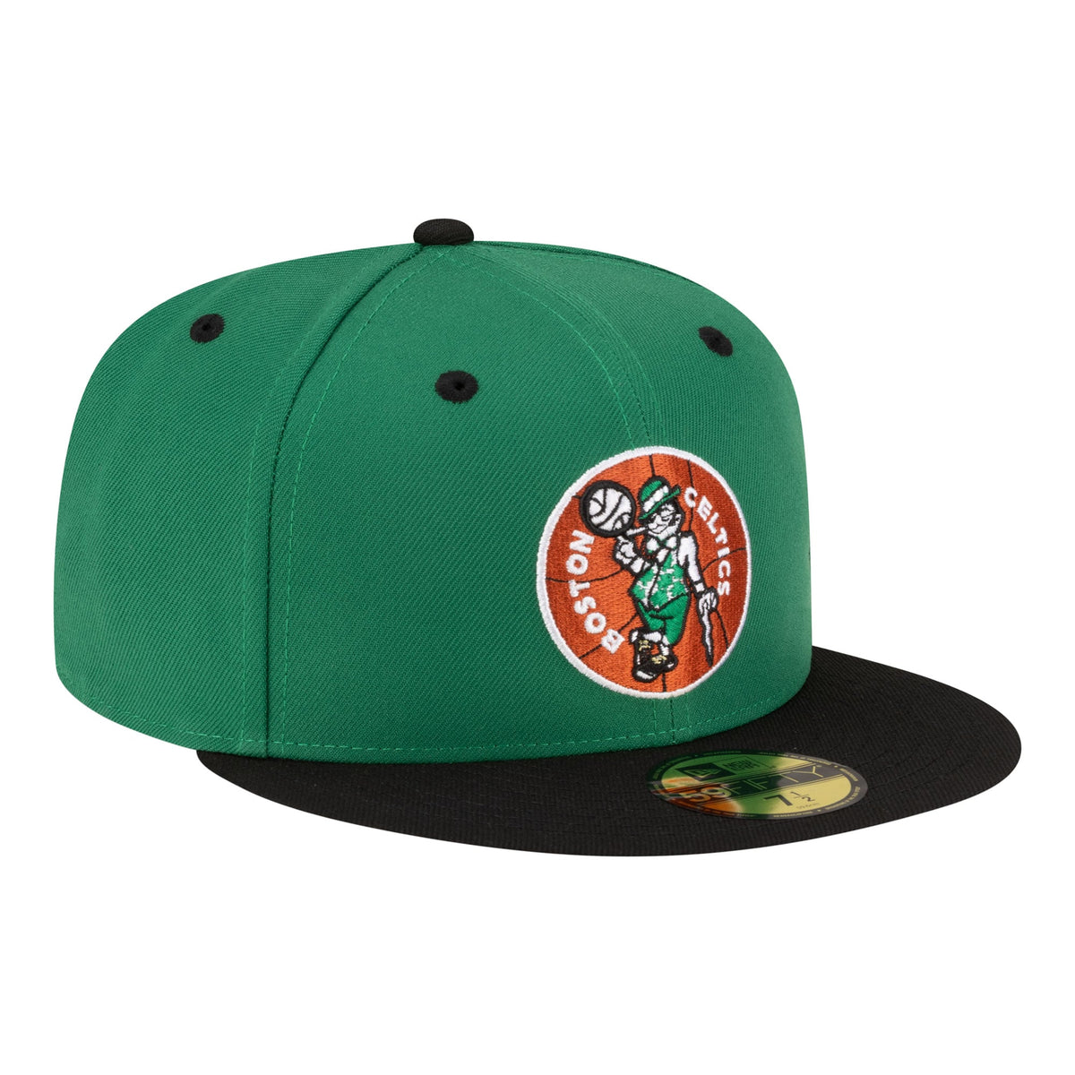 Men's Boston Celtics  New Era Kelly Green/Black 80s Throwback 59FIFTY Fitted Hat