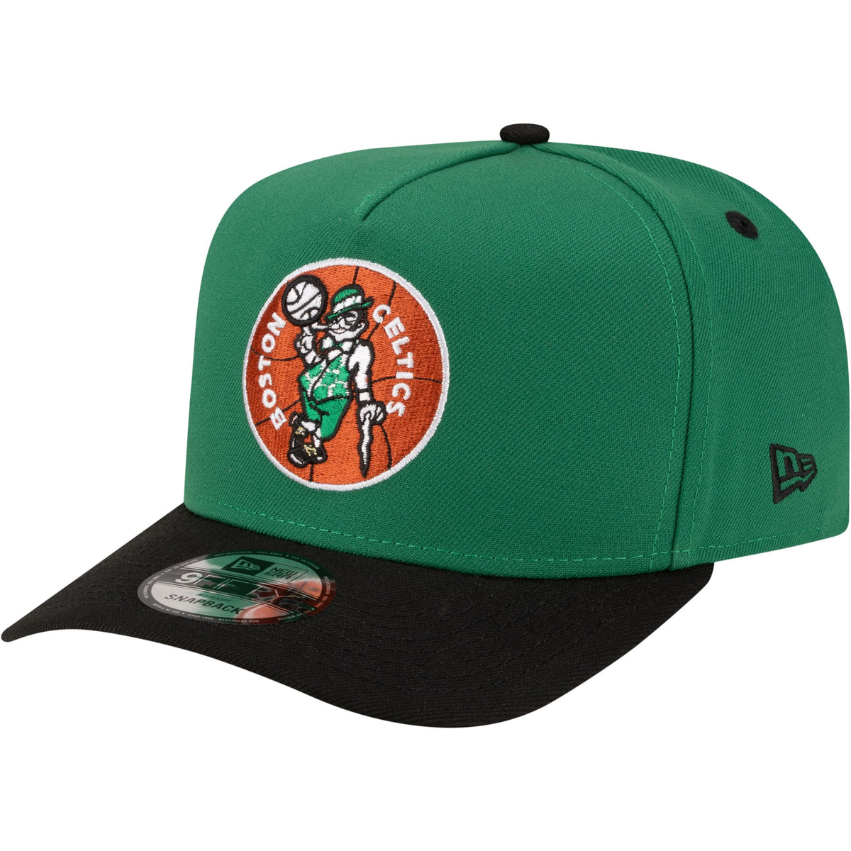 Men's Boston Celtics  New Era Kelly Green/Black 80s Throwback A-Frame 9FIFTY Snapback Hat
