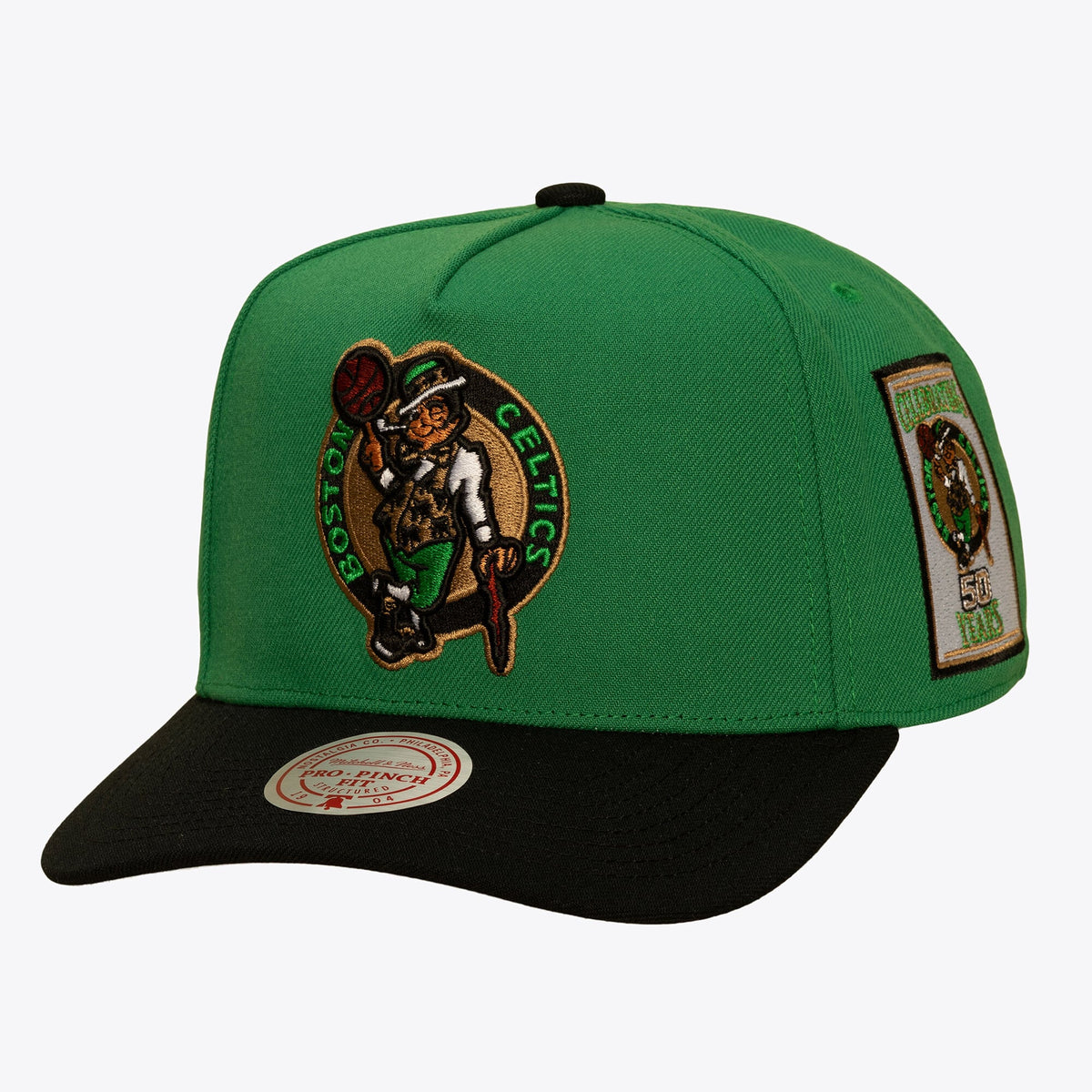 Men's Boston Celtics Mitchell & Ness Kelly Green/Black In the City Pro Pinch Snapback Hat