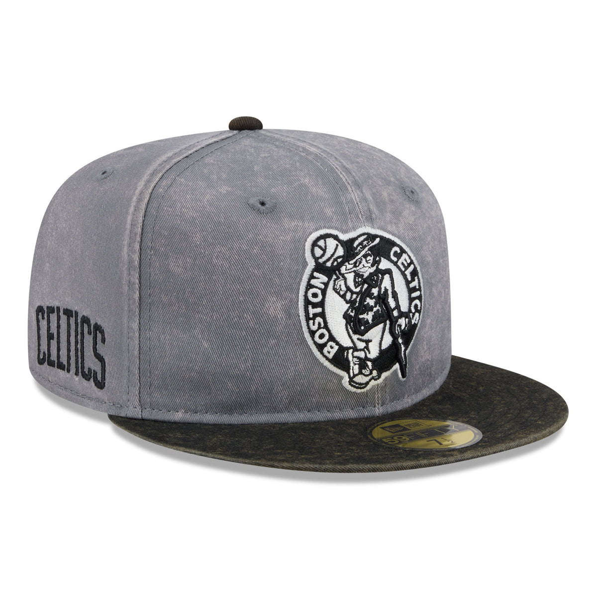 Men's Boston Celtics New Era Gray/Black Washed 59FIFTY Fitted Hat