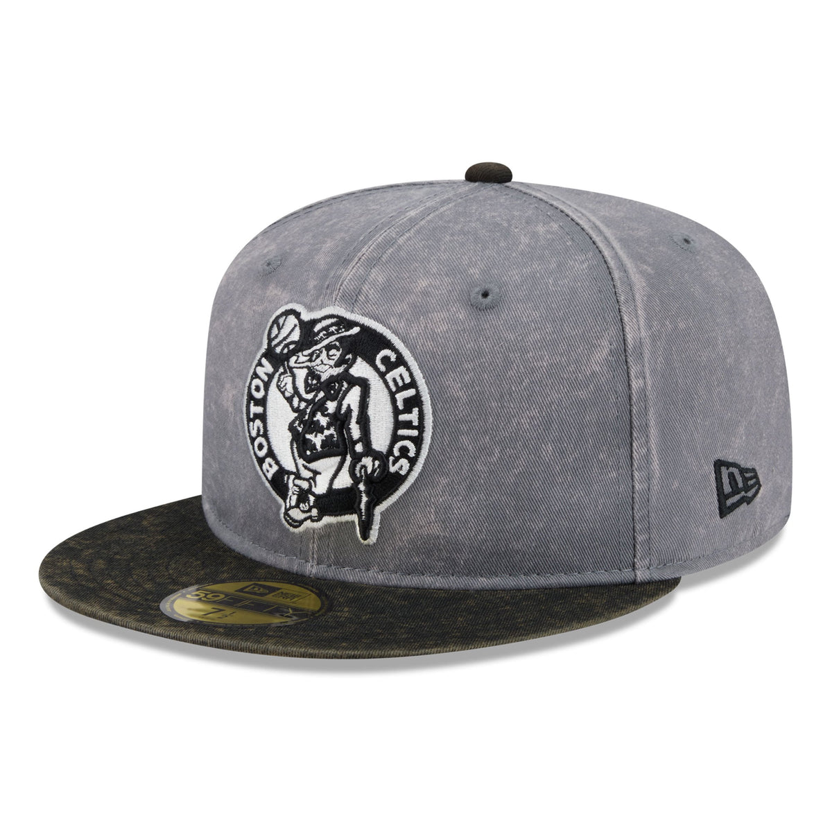 Men's Boston Celtics New Era Gray/Black Washed 59FIFTY Fitted Hat