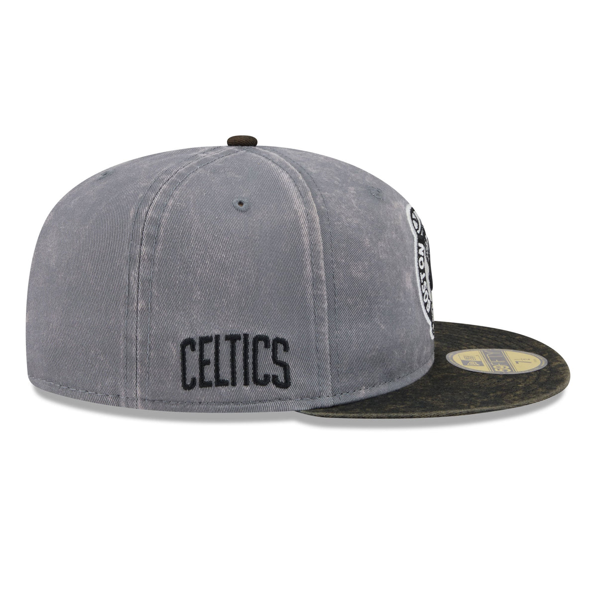 Men's Boston Celtics New Era Gray/Black Washed 59FIFTY Fitted Hat