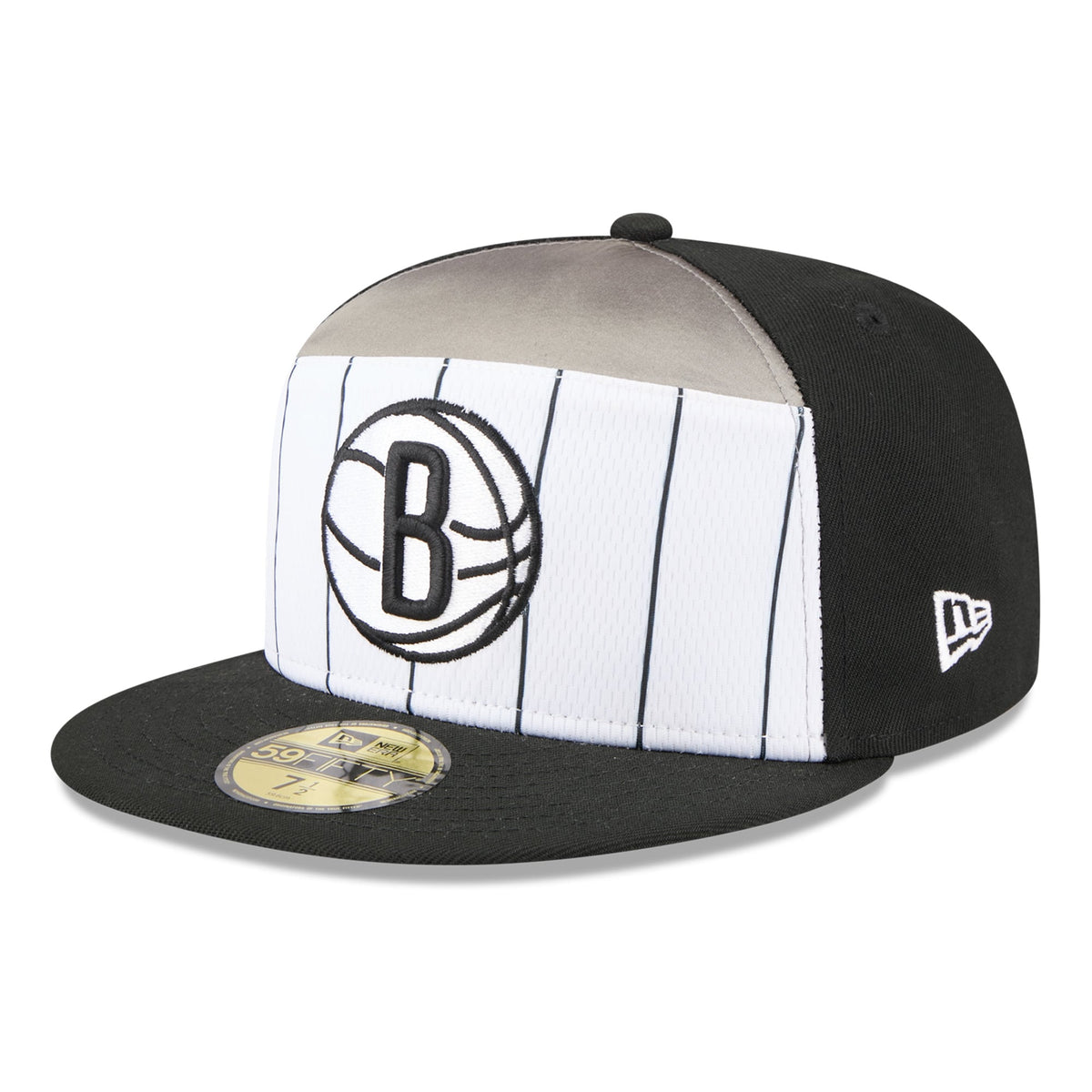 Men's Brooklyn Nets  New Era White/Black 2025 NBA Tip Off Split Panel 59FIFTY Fitted Hat