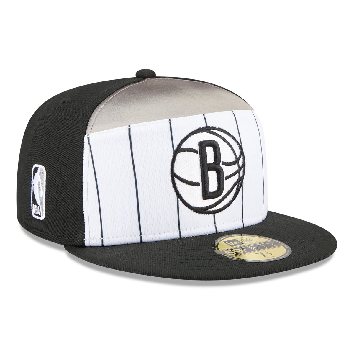 Men's Brooklyn Nets  New Era White/Black 2025 NBA Tip Off Split Panel 59FIFTY Fitted Hat