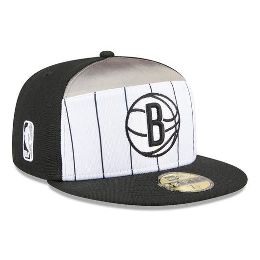 Men's Brooklyn Nets  New Era White/Black 2025 NBA Tip Off Split Panel 59FIFTY Fitted Hat