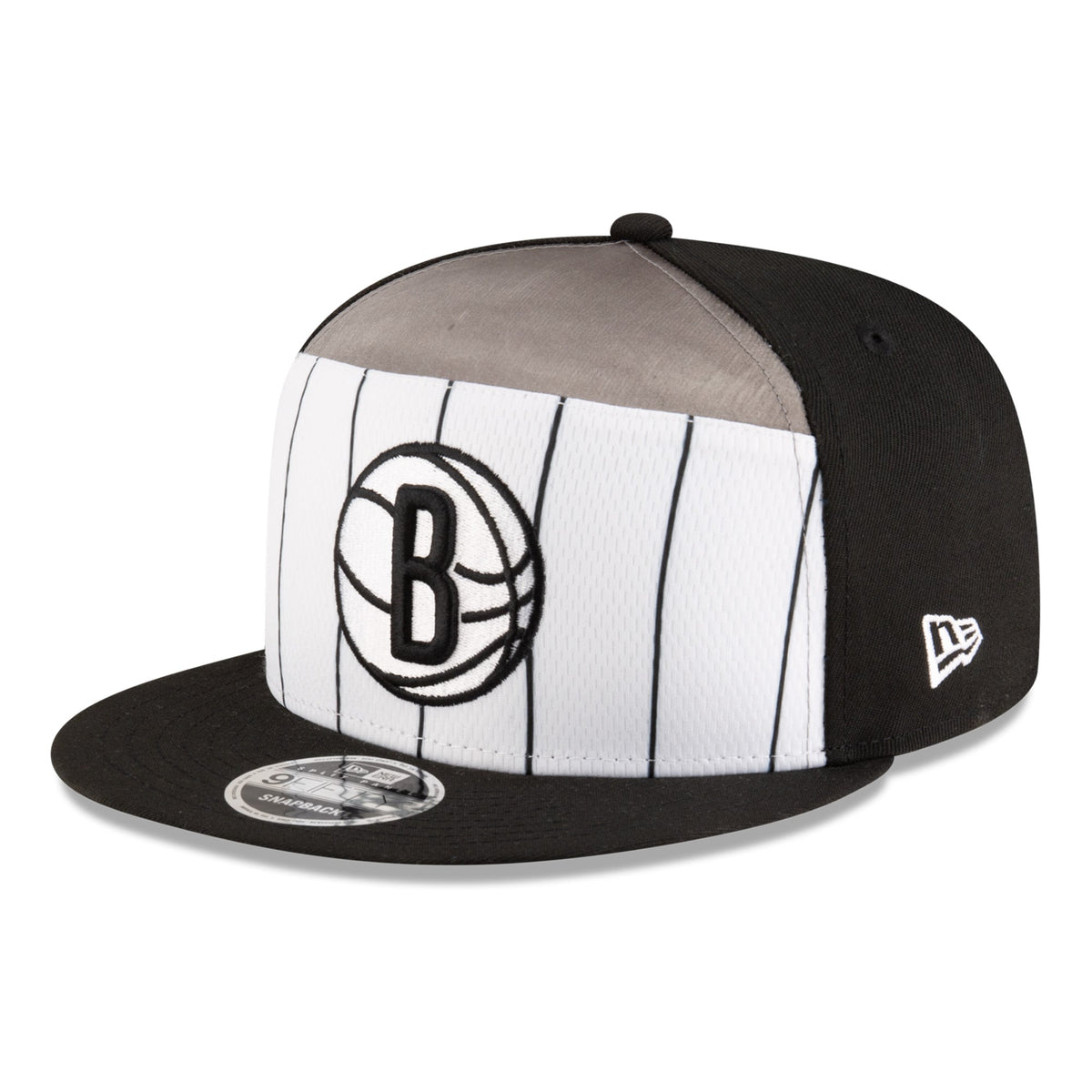 Men's Brooklyn Nets  New Era White/Black 2025 NBA Tip Off Split Panel 9FIFTY Snapback Hat