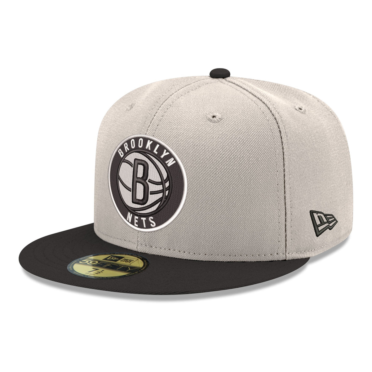 Men's Brooklyn Nets  New Era Gray/Black Chrome 59FIFTY Fitted Hat