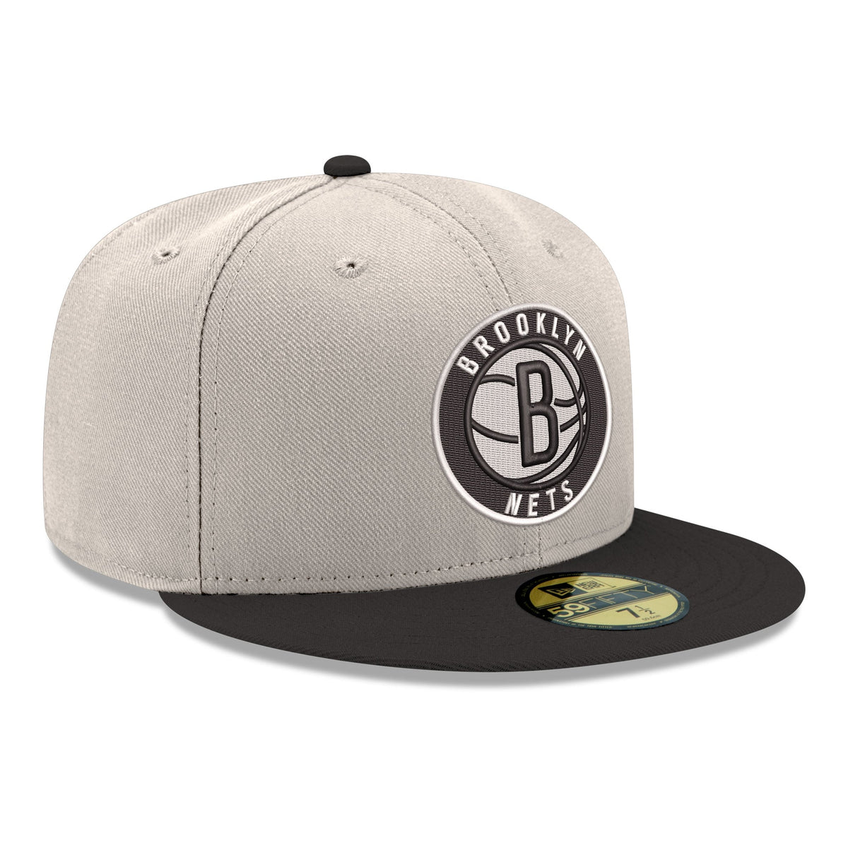 Men's Brooklyn Nets  New Era Gray/Black Chrome 59FIFTY Fitted Hat