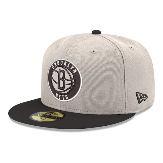 Men's Brooklyn Nets  New Era Gray/Black Chrome 59FIFTY Fitted Hat