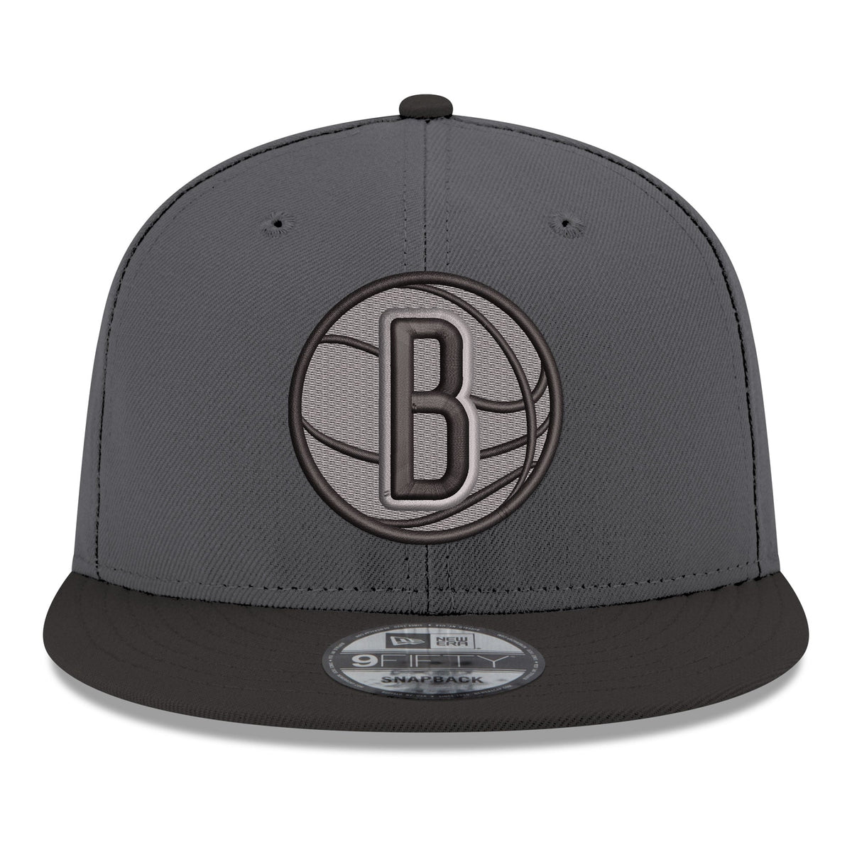 Men's Brooklyn Nets New Era Gray/Black Logo 2-Tone 9FIFTY Snapback Hat