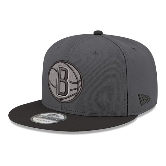 Men's Brooklyn Nets New Era Gray/Black Logo 2-Tone 9FIFTY Snapback Hat