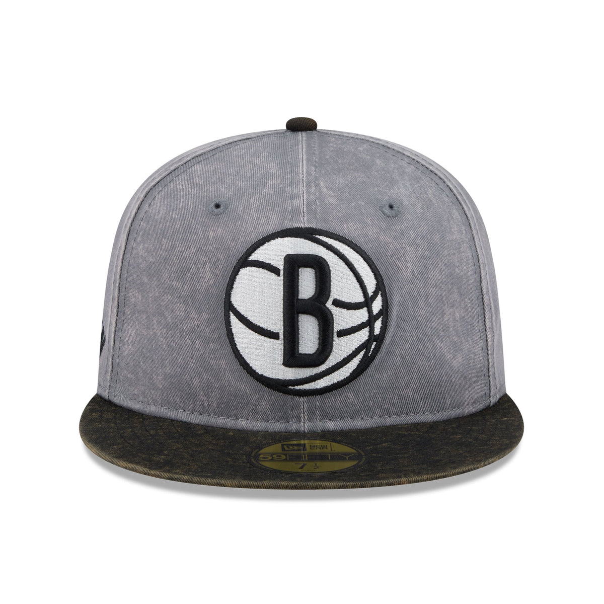 Men's Brooklyn Nets New Era Gray/Black Washed 59FIFTY Fitted Hat