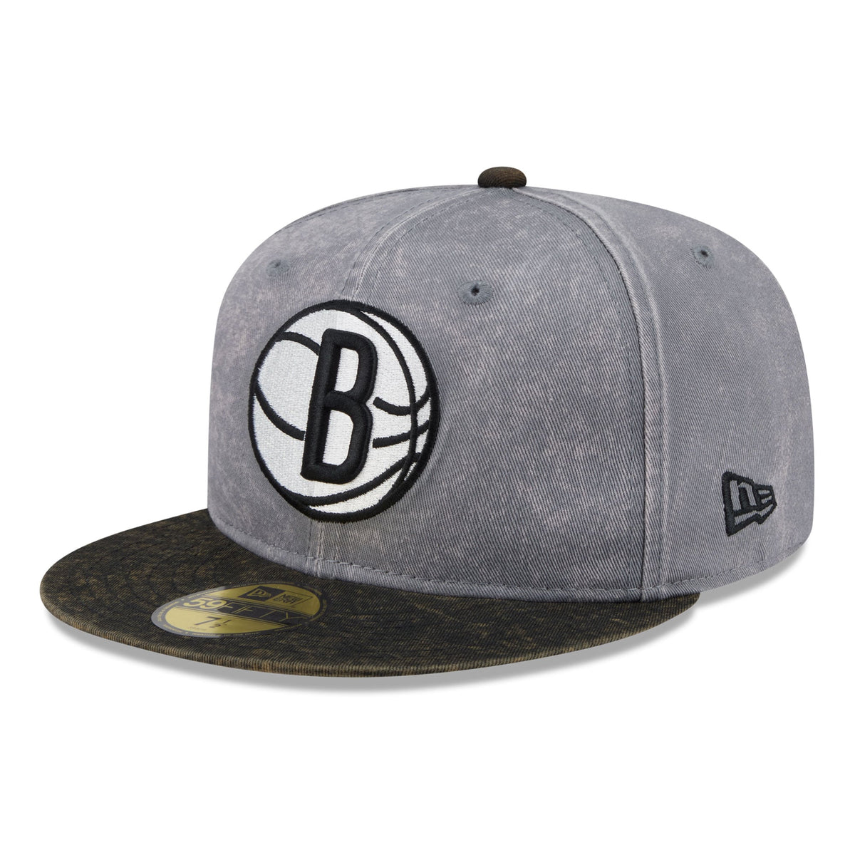 Men's Brooklyn Nets New Era Gray/Black Washed 59FIFTY Fitted Hat