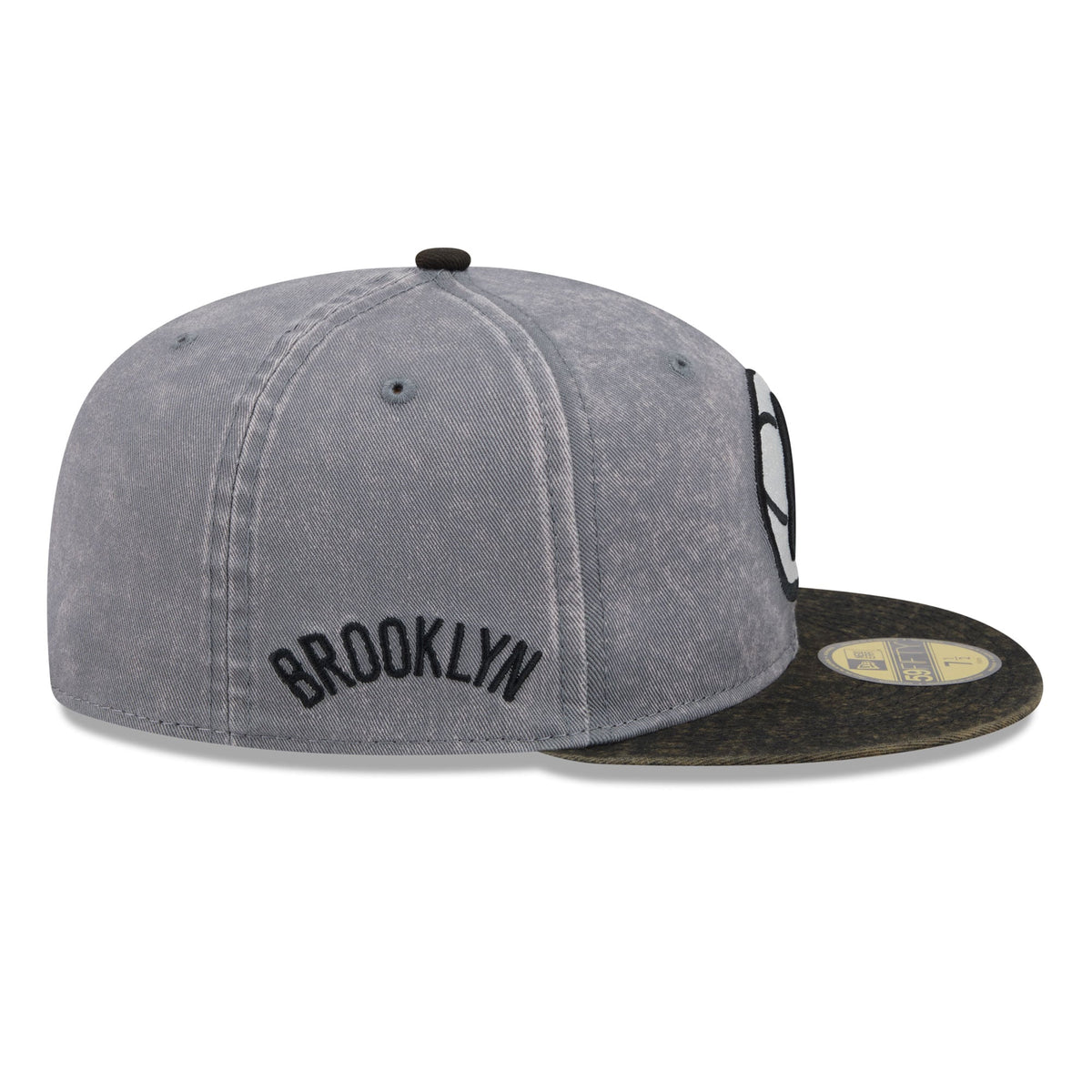 Men's Brooklyn Nets New Era Gray/Black Washed 59FIFTY Fitted Hat