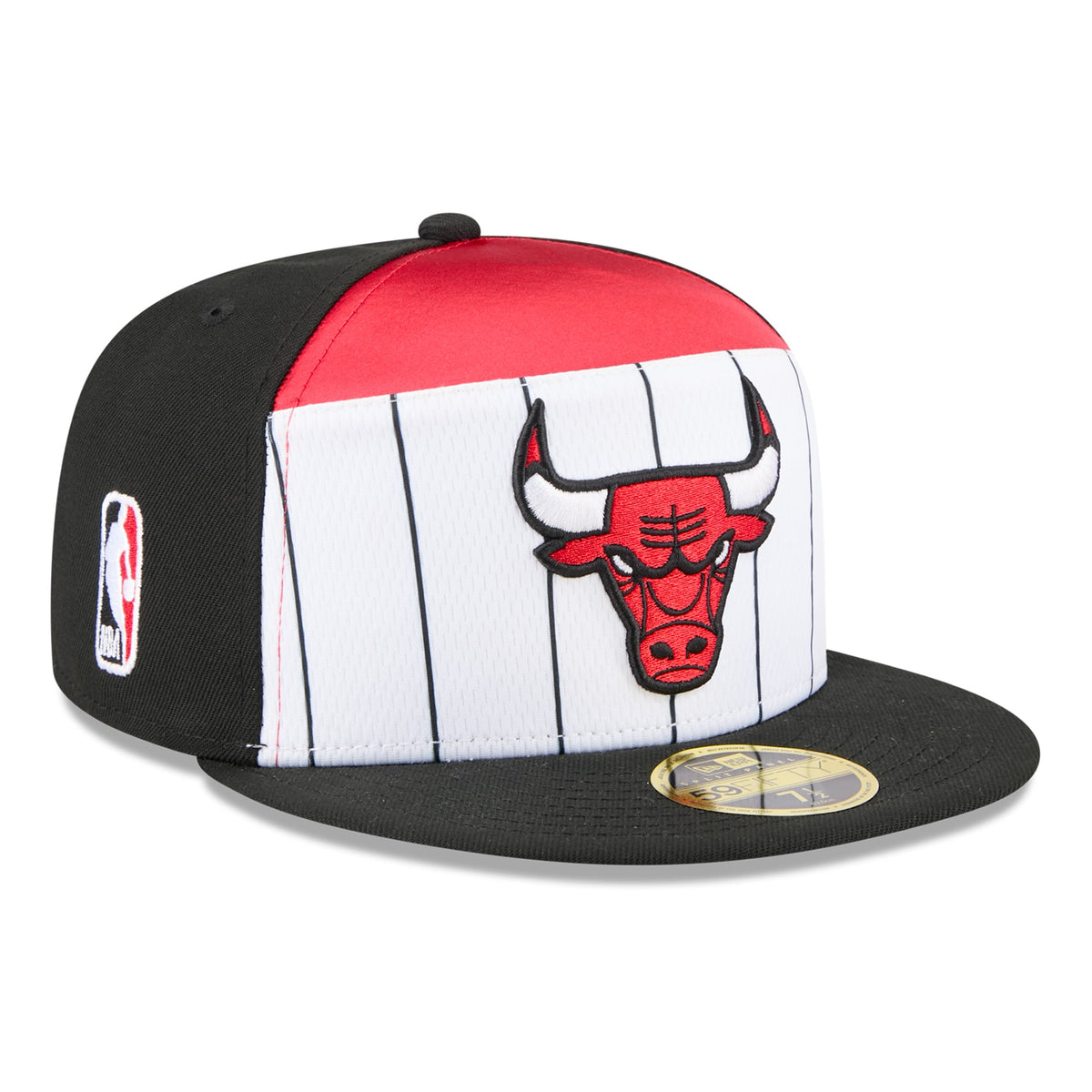 Men's Chicago Bulls  New Era White/Black 2025 NBA Tip Off Split Panel 59FIFTY Fitted Hat