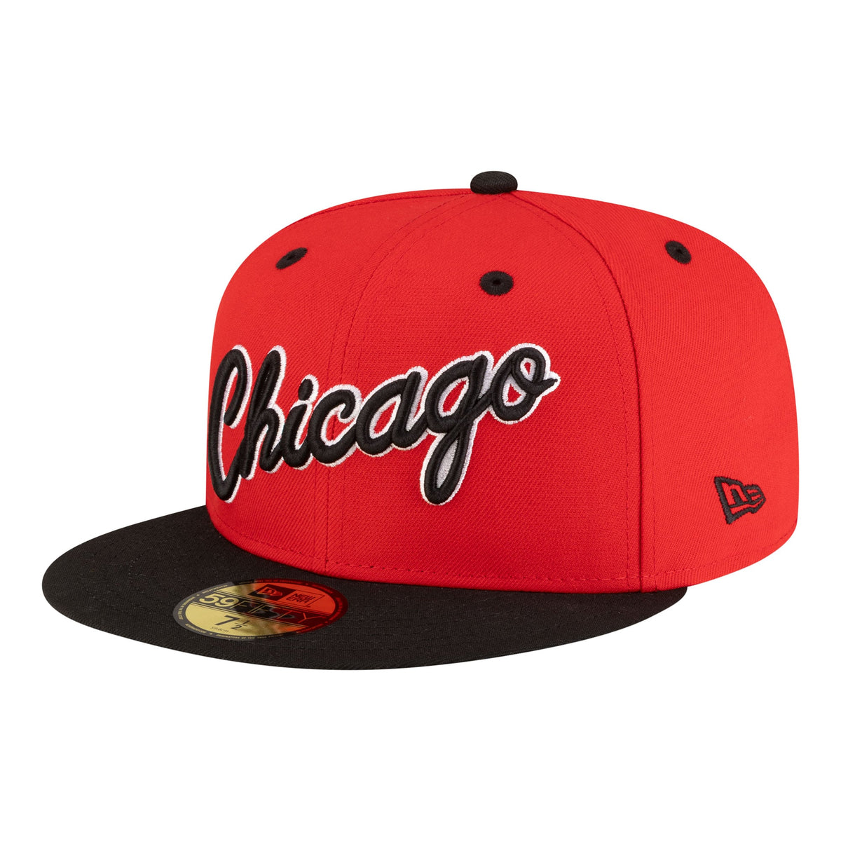 Men's Chicago Bulls  New Era Red/Black 80s Throwback 59FIFTY Fitted Hat
