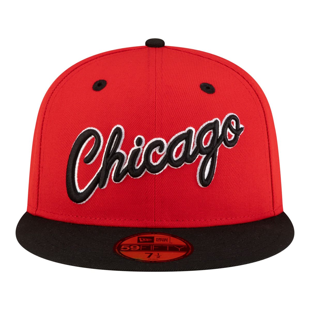 Men's Chicago Bulls  New Era Red/Black 80s Throwback 59FIFTY Fitted Hat