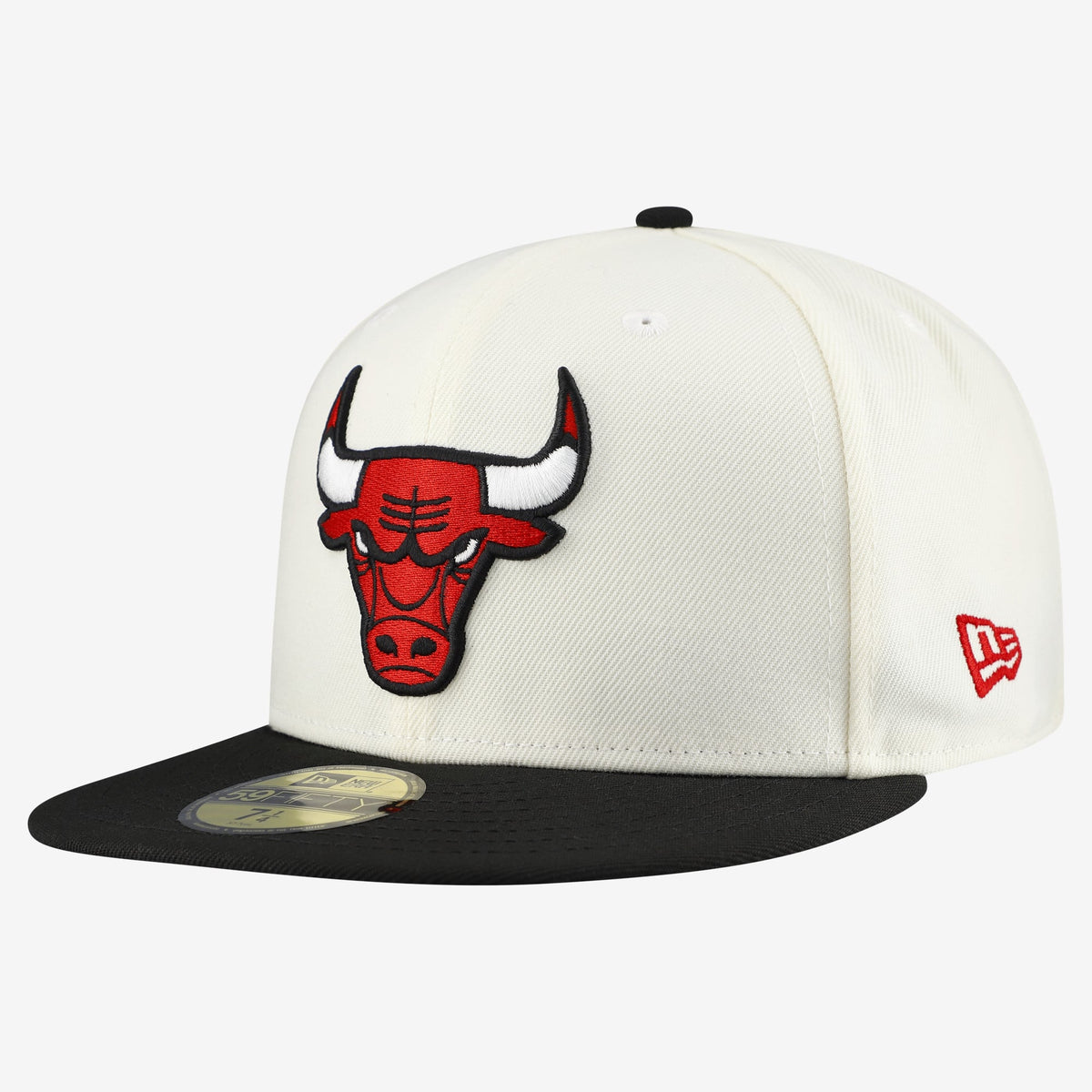 Men's Chicago Bulls  New Era White/Black Chrome 59FIFTY Fitted Hat