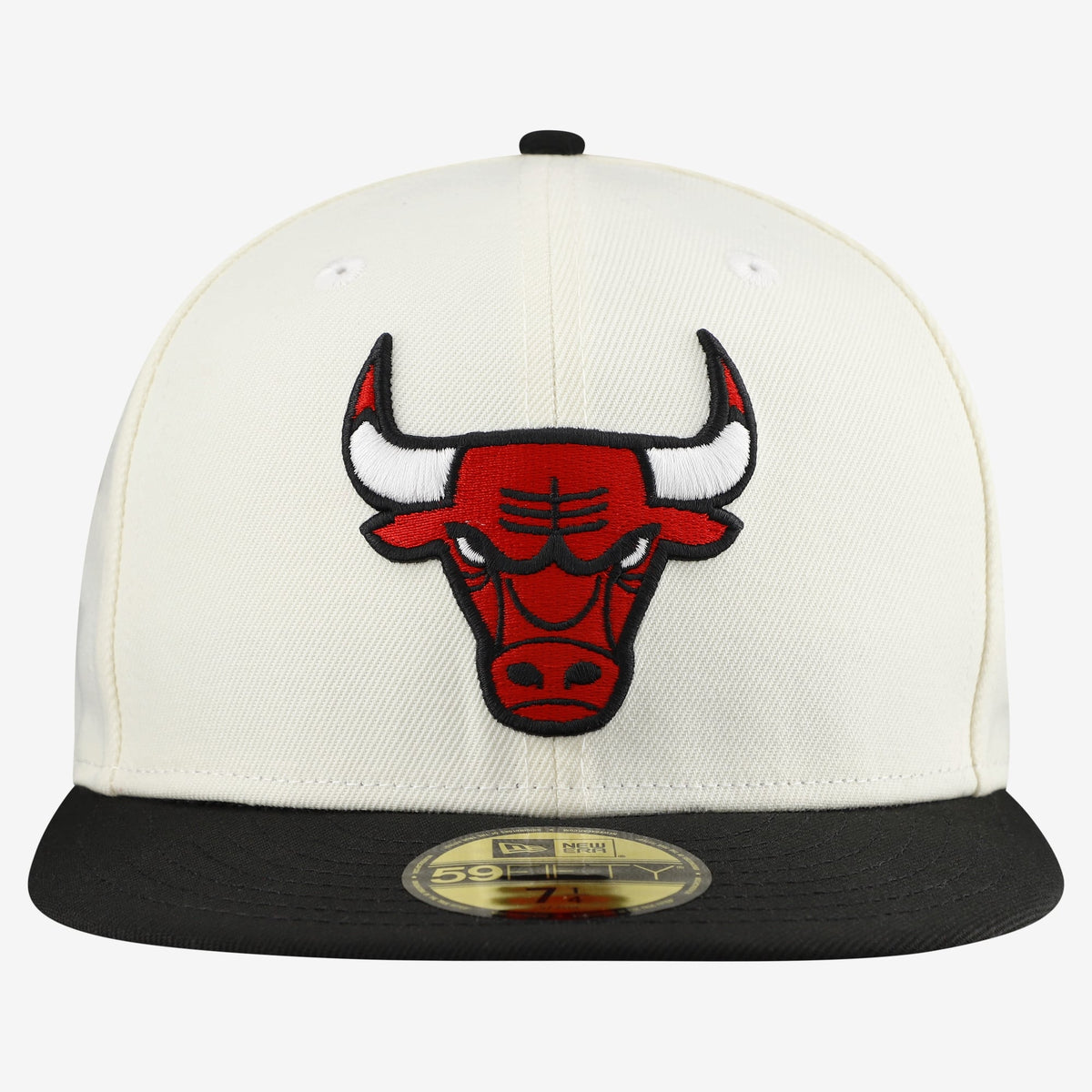Men's Chicago Bulls  New Era White/Black Chrome 59FIFTY Fitted Hat
