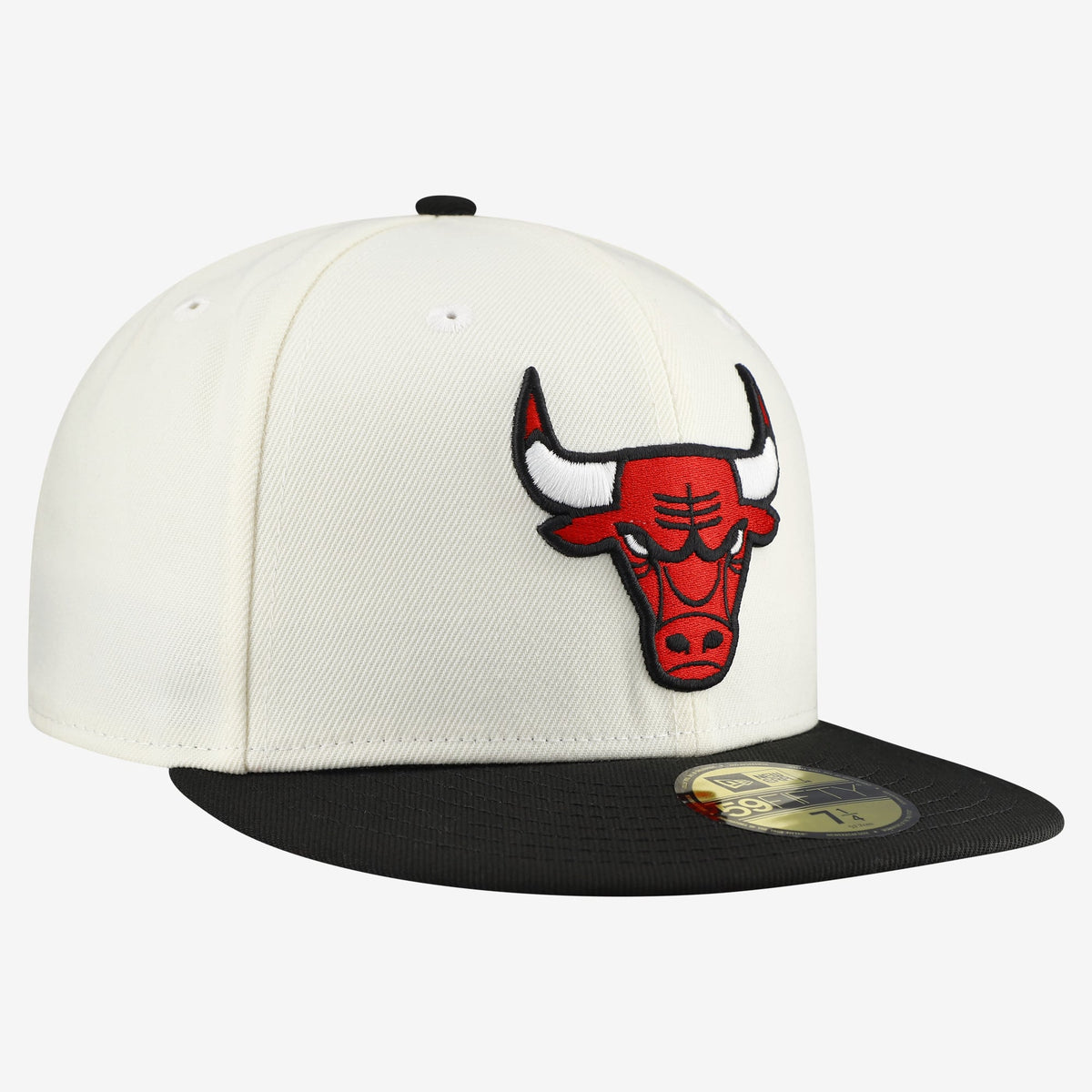 Men's Chicago Bulls  New Era White/Black Chrome 59FIFTY Fitted Hat