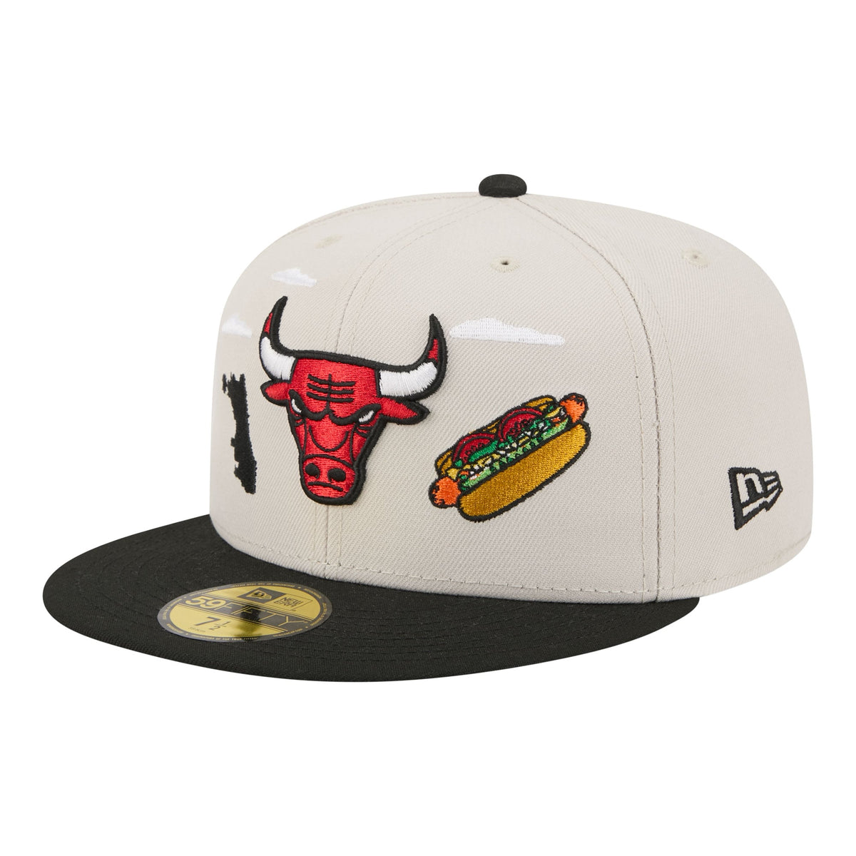 Men's Chicago Bulls  New Era Tan/Black Localized City Icon 59FIFTY Fitted Hat
