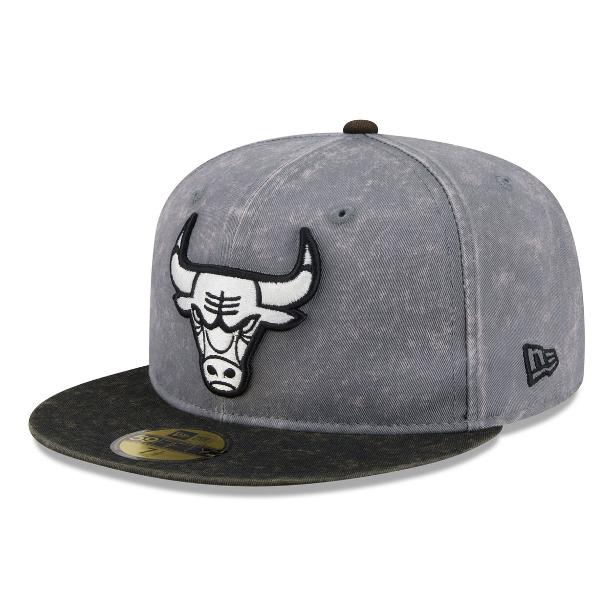 Men's Chicago Bulls New Era Gray/Black Washed 59FIFTY Fitted Hat