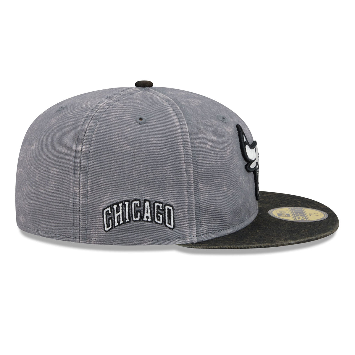 Men's Chicago Bulls New Era Gray/Black Washed 59FIFTY Fitted Hat