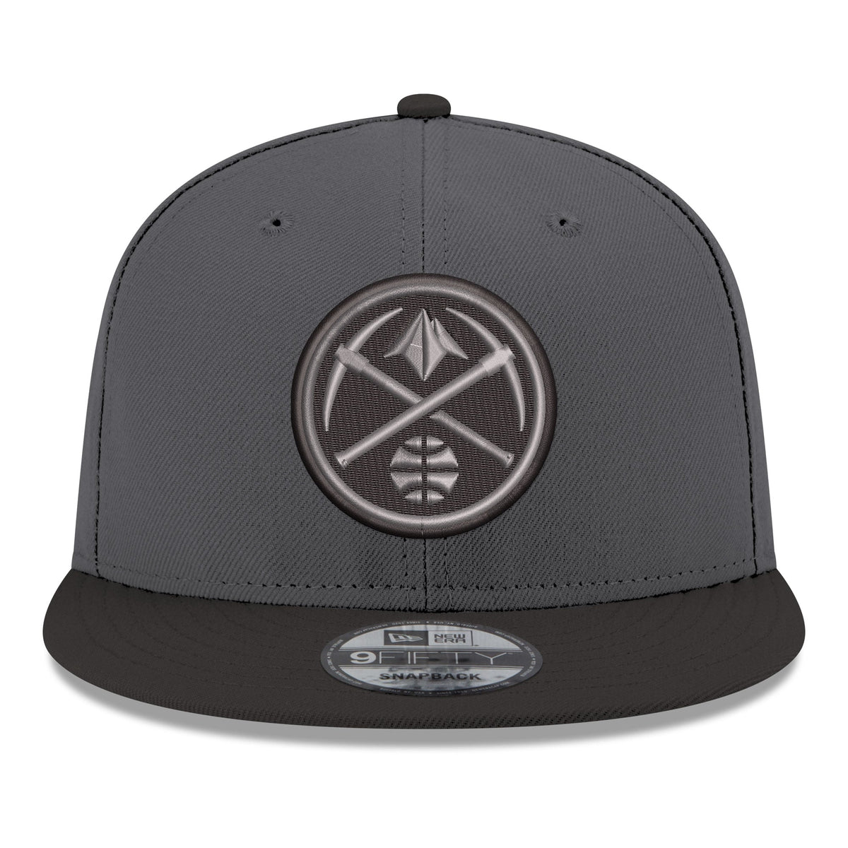 Men's Denver Nuggets New Era Gray/Black Logo 2-Tone 9FIFTY Snapback Hat