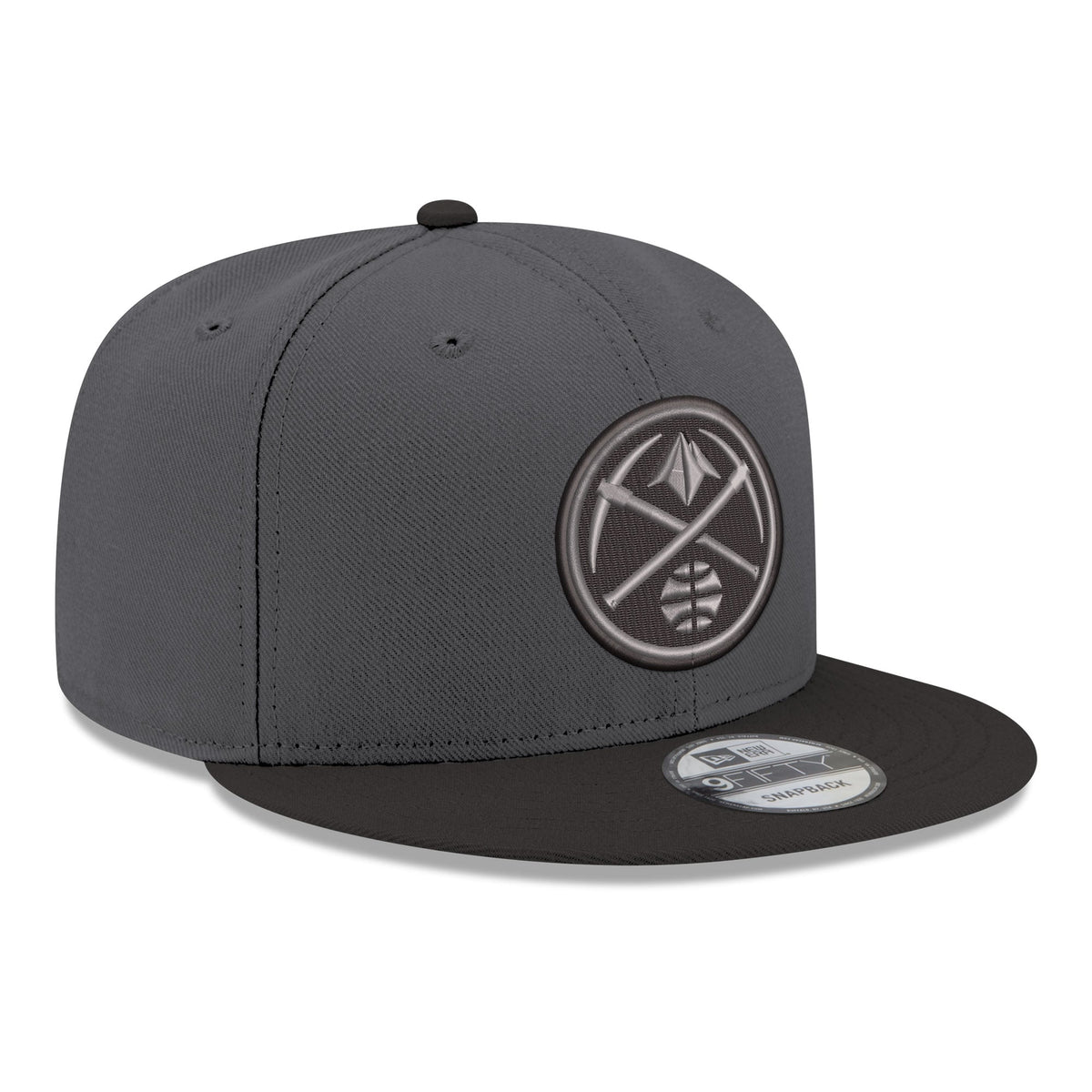 Men's Denver Nuggets New Era Gray/Black Logo 2-Tone 9FIFTY Snapback Hat