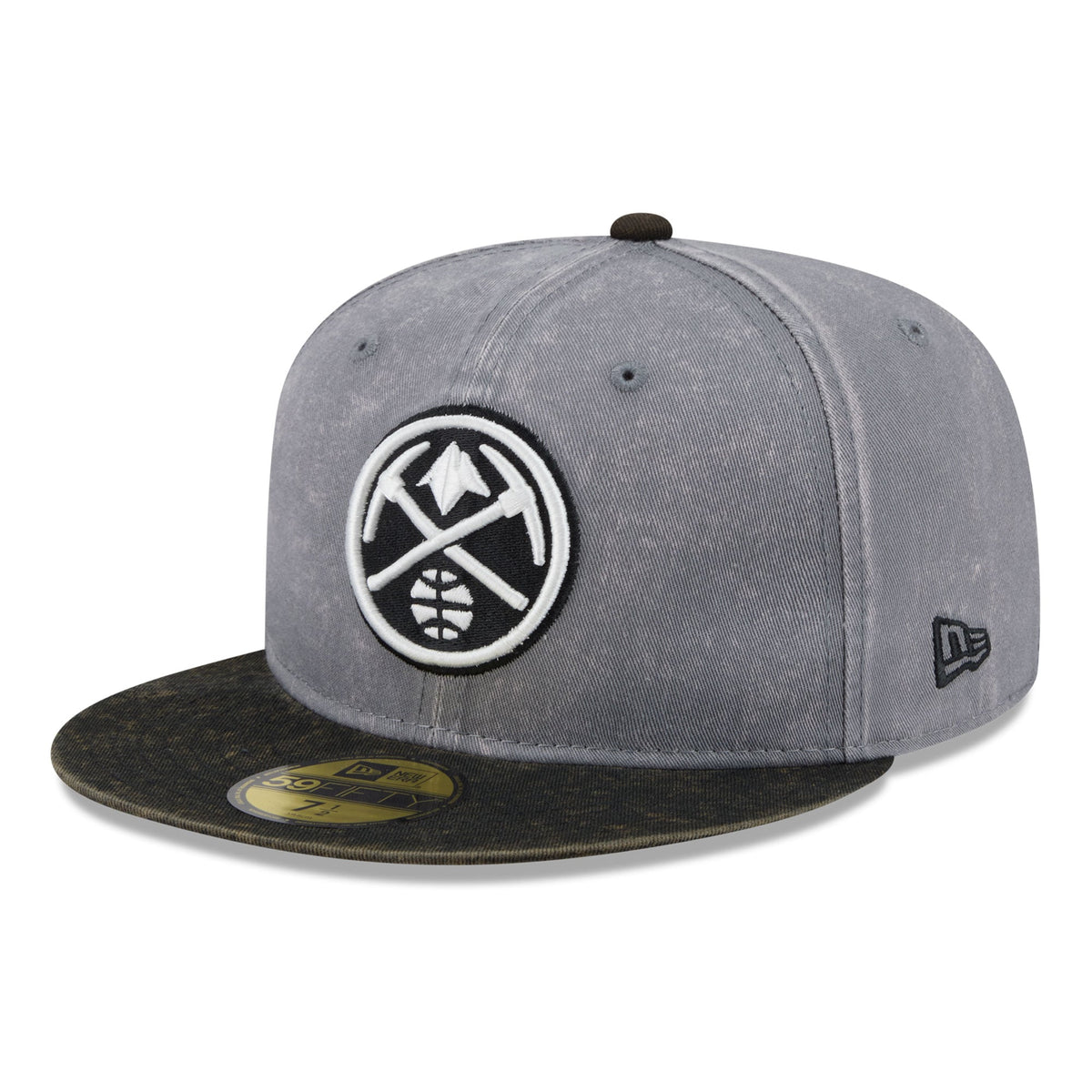 Men's Denver Nuggets New Era Gray/Black Washed 59FIFTY Fitted Hat