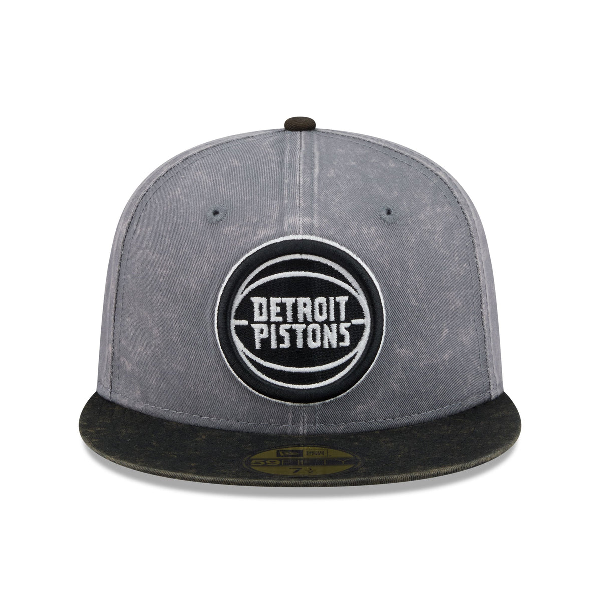 Men's Detroit Pistons New Era Gray/Black Washed 59FIFTY Fitted Hat