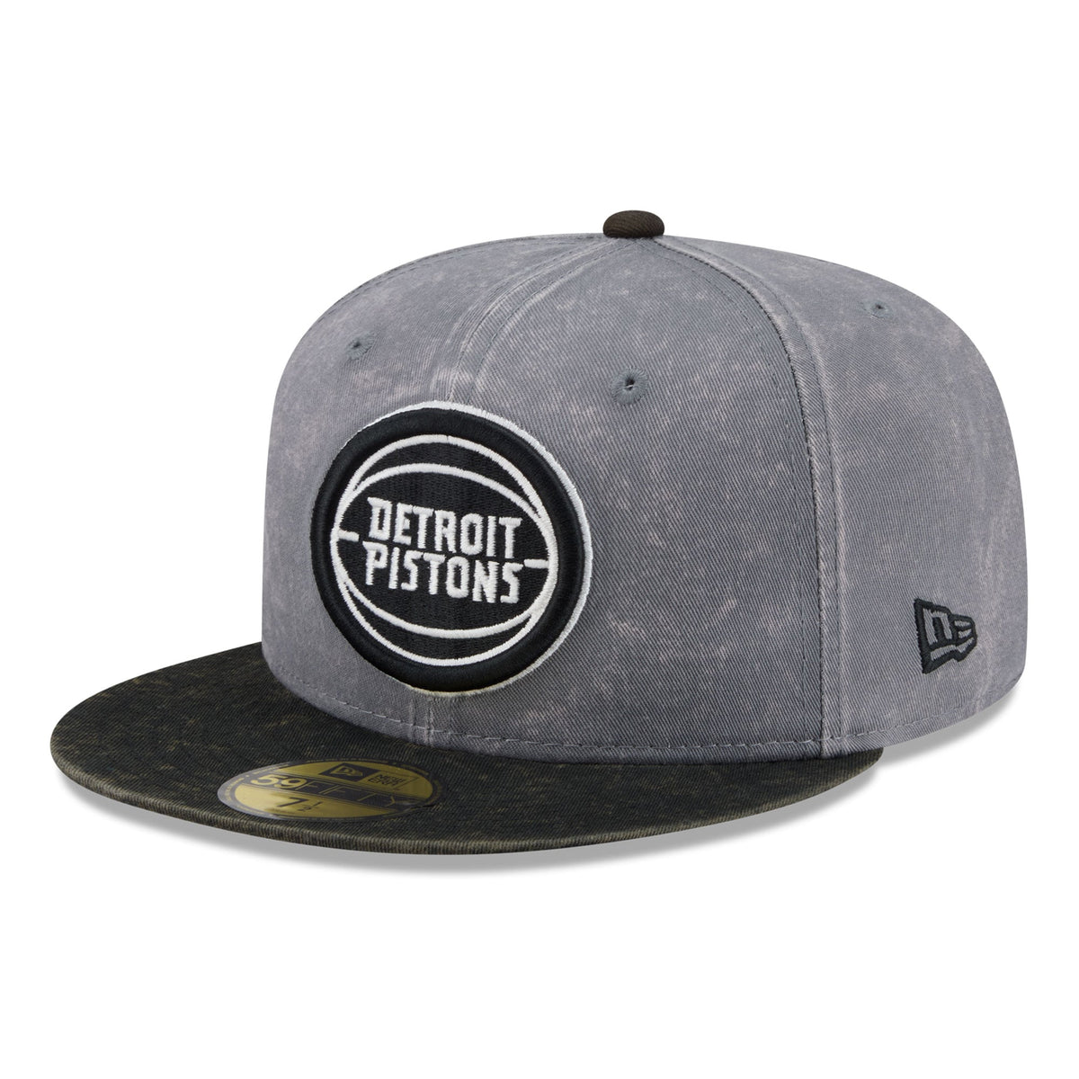 Men's Detroit Pistons New Era Gray/Black Washed 59FIFTY Fitted Hat