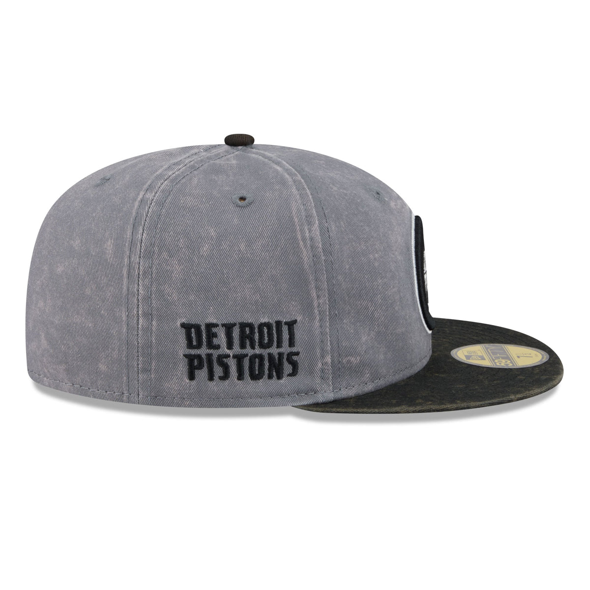 Men's Detroit Pistons New Era Gray/Black Washed 59FIFTY Fitted Hat
