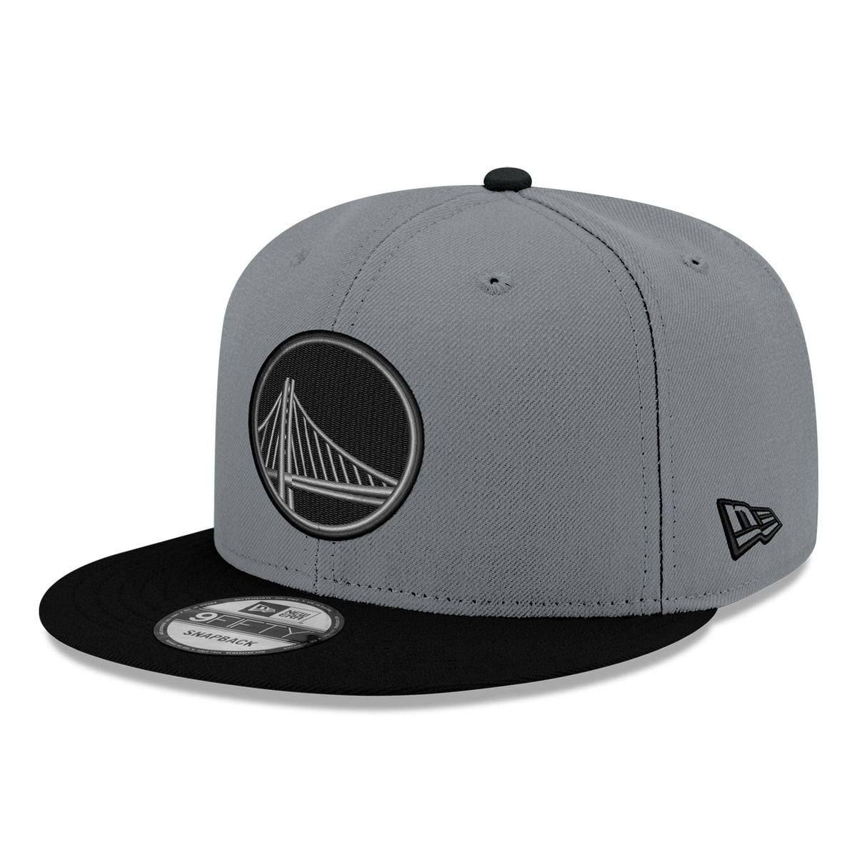 Men's Golden State Warriors New Era Gray/Black Logo 2-Tone 9FIFTY Snapback Hat